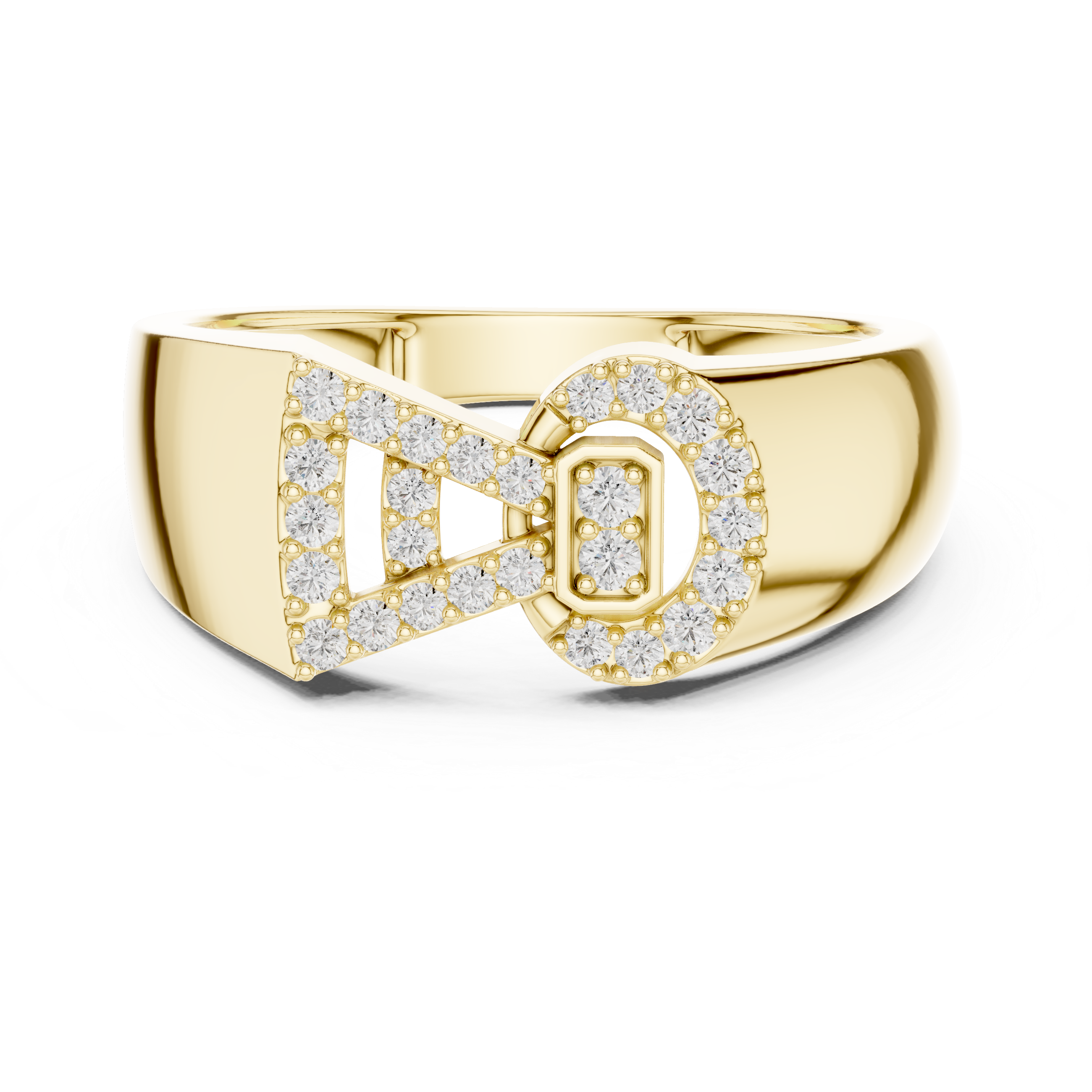Modern Geometric Diamond Statement Ring