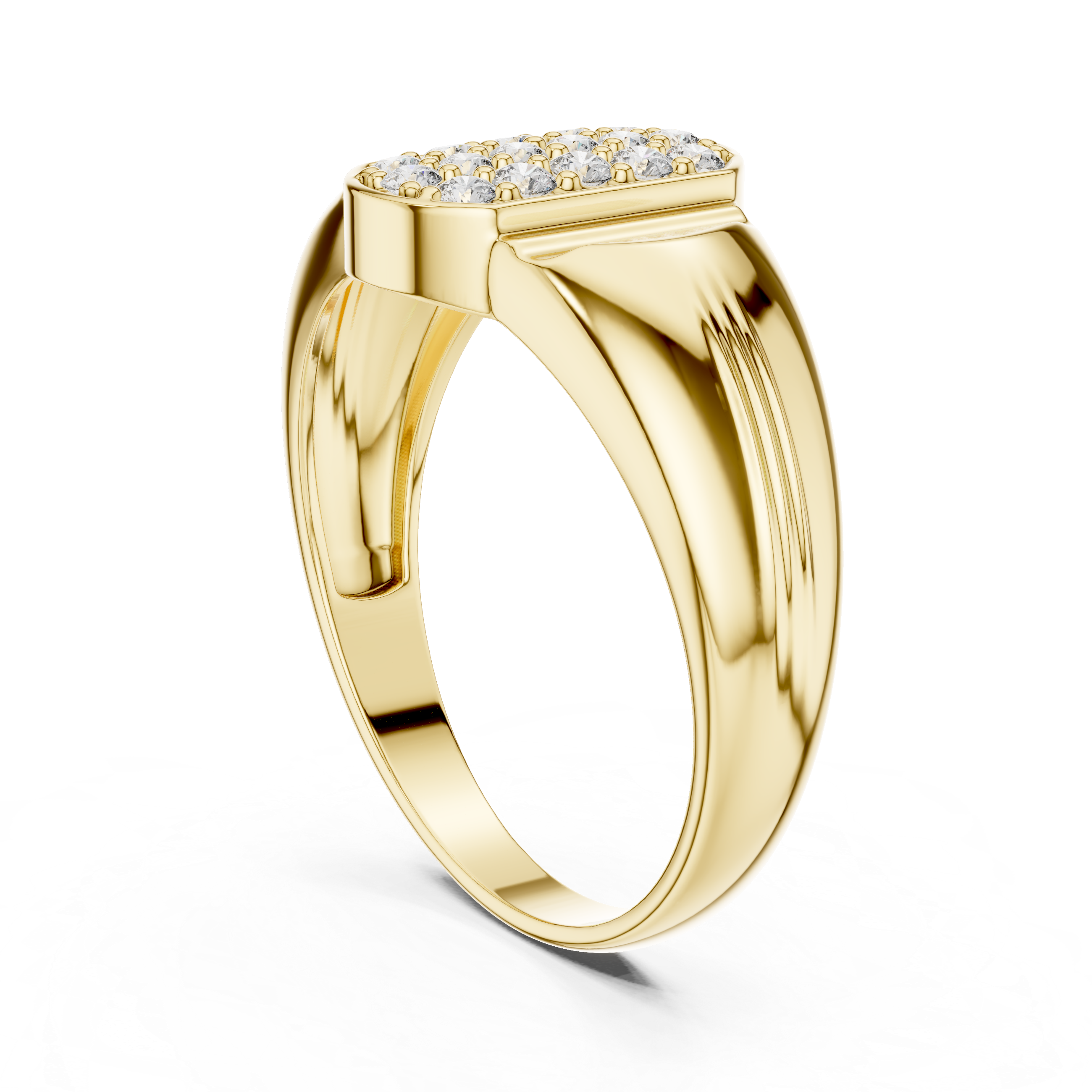 Oval Cluster Diamond Signet Ring