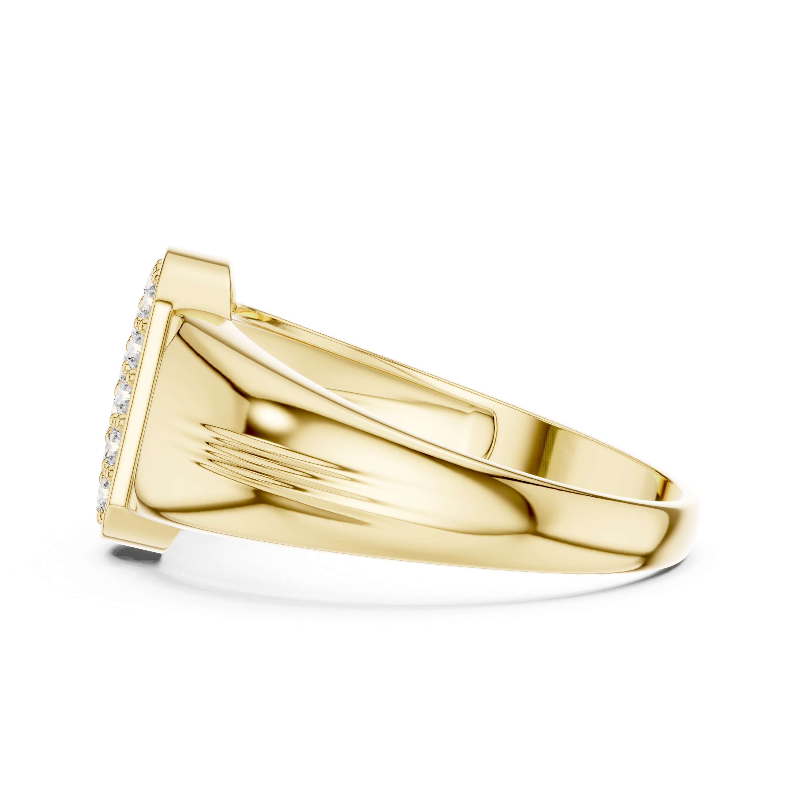 Oval Cluster Diamond Signet Ring