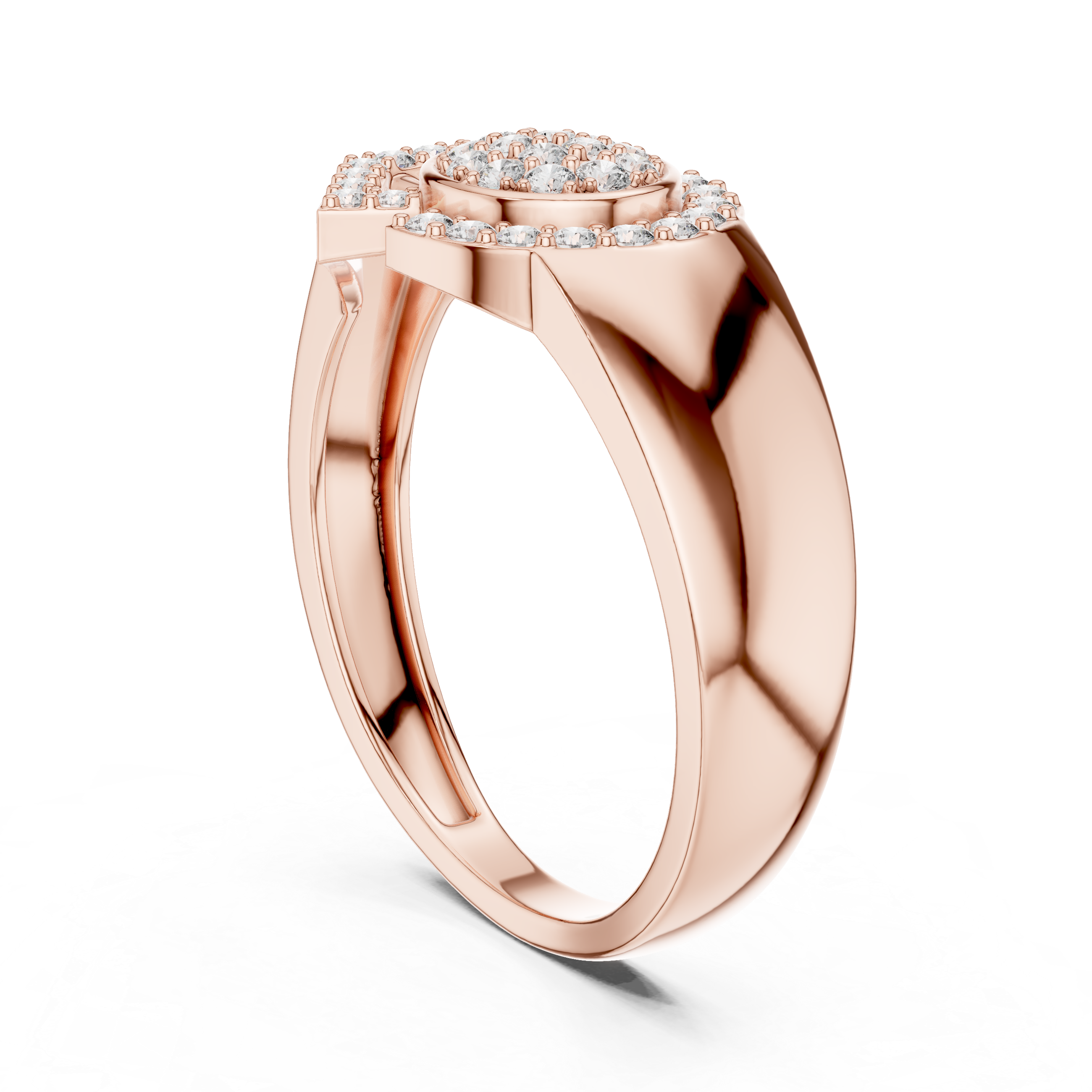 Art Deco Circle & Chevron Diamond Statement Ring