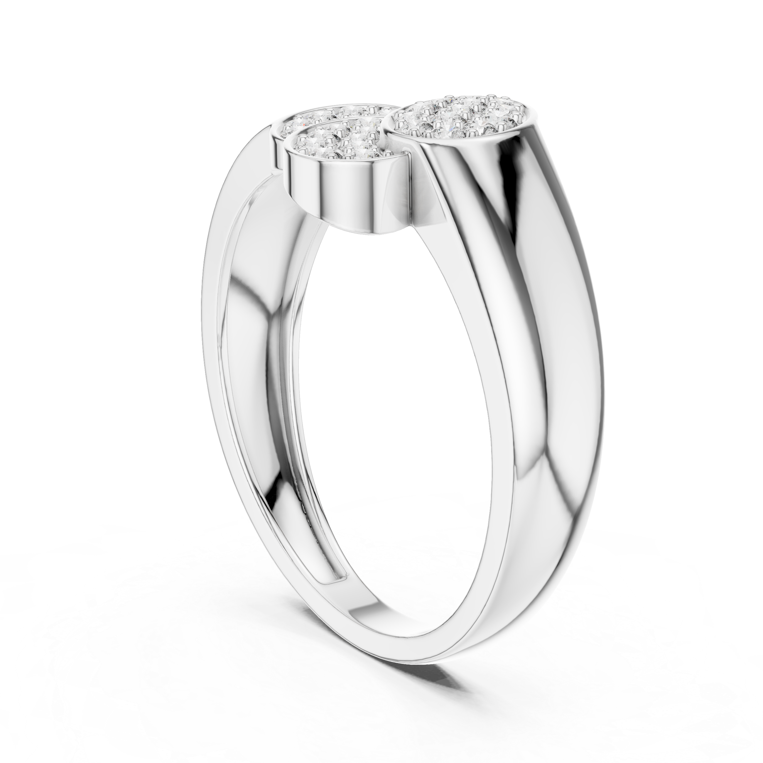 Triple Oval Diamond Cluster Statement Ring