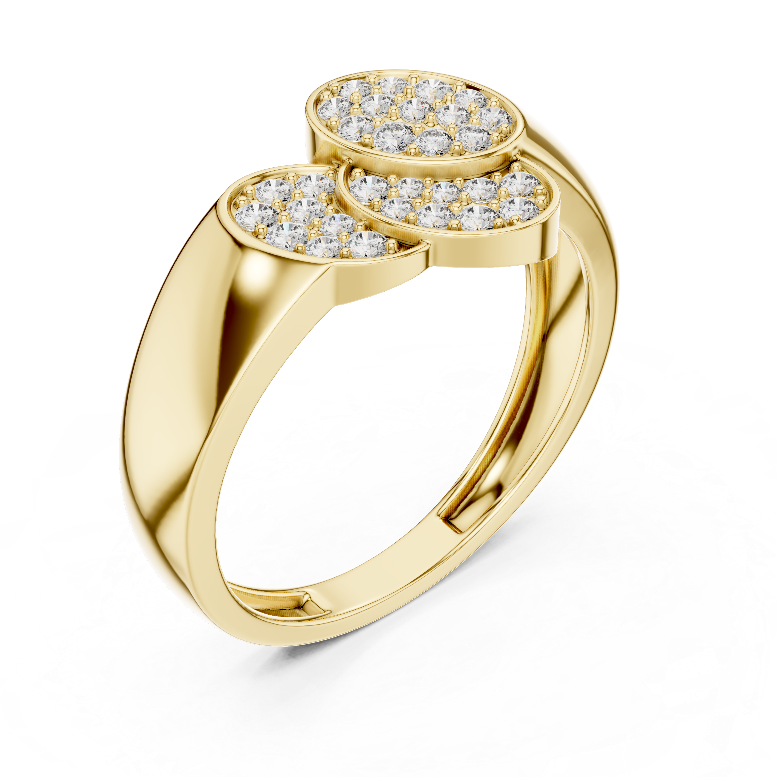 Triple Oval Diamond Cluster Statement Ring