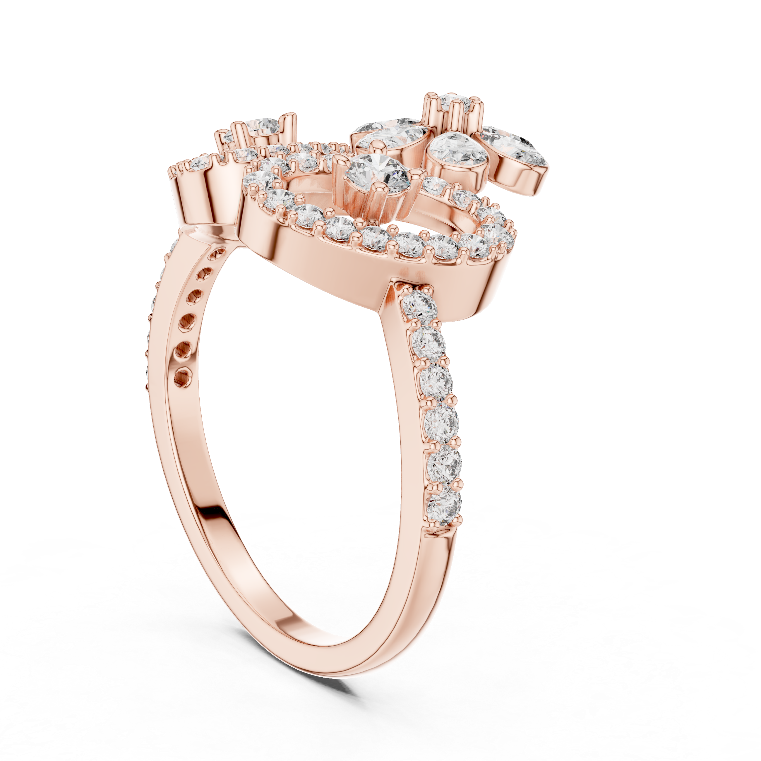 Floral Vine Diamond Statement Ring