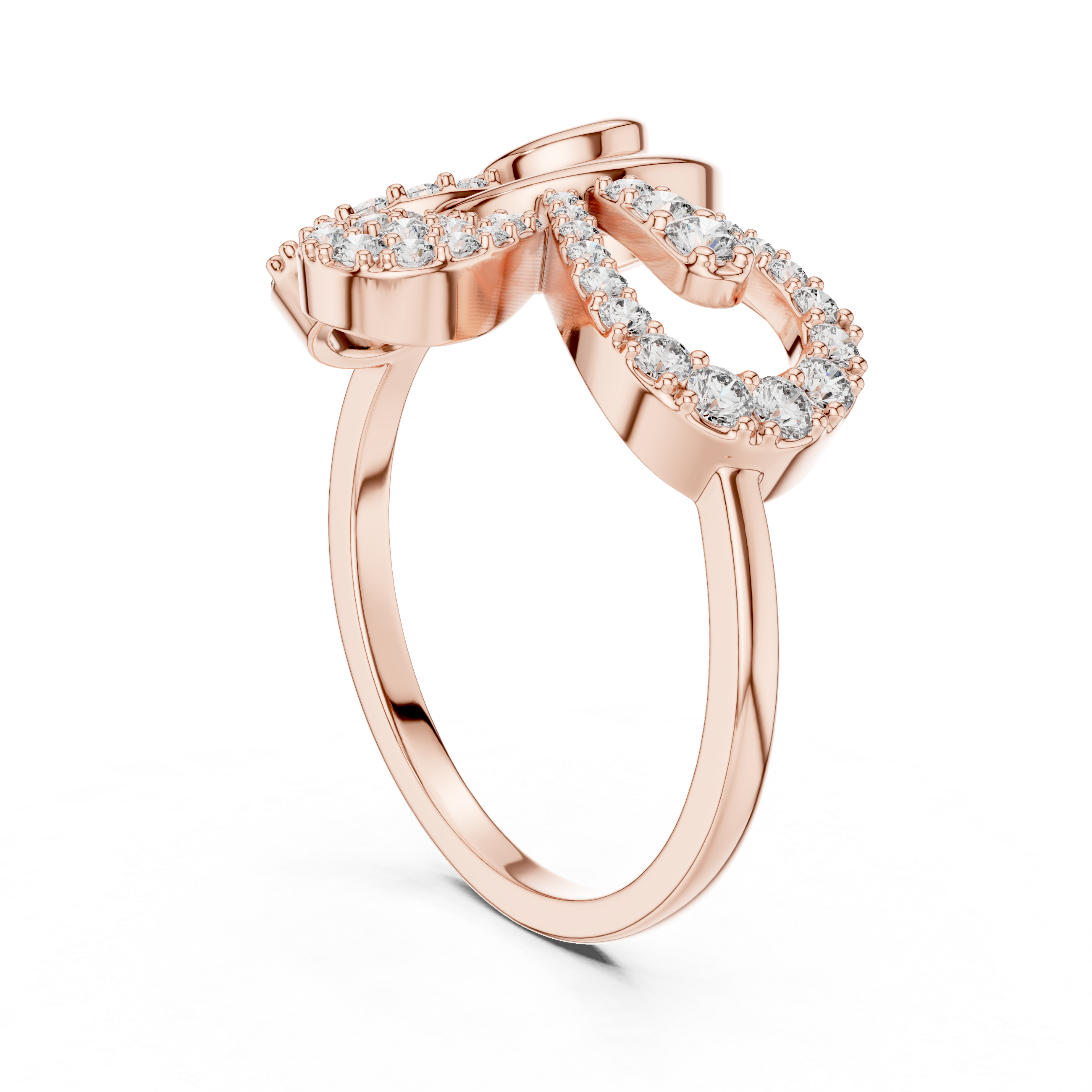 Abstract Swirl Diamond Statement Ring