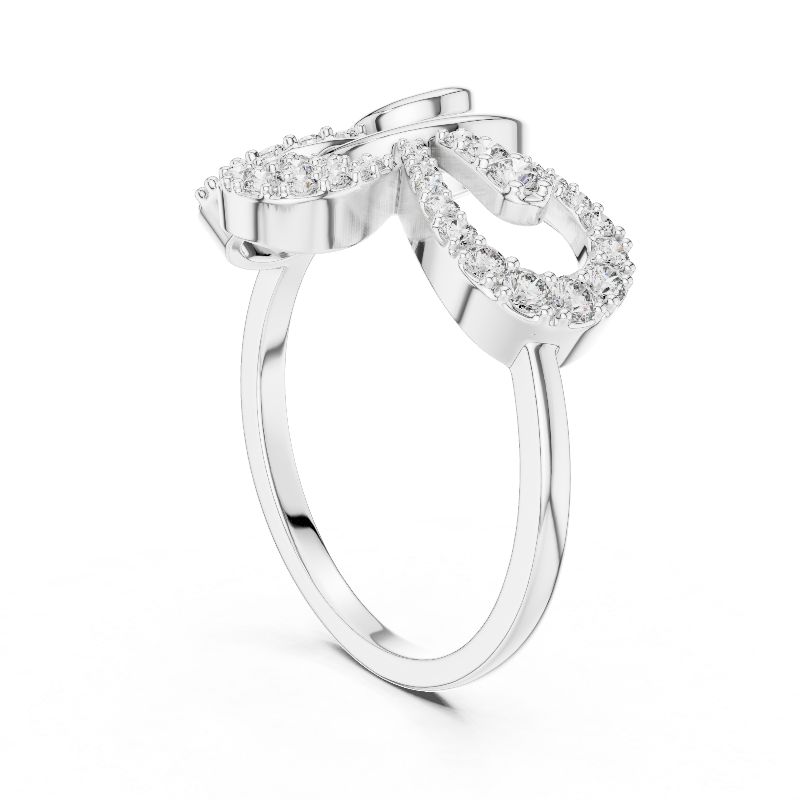 Abstract Swirl Diamond Statement Ring
