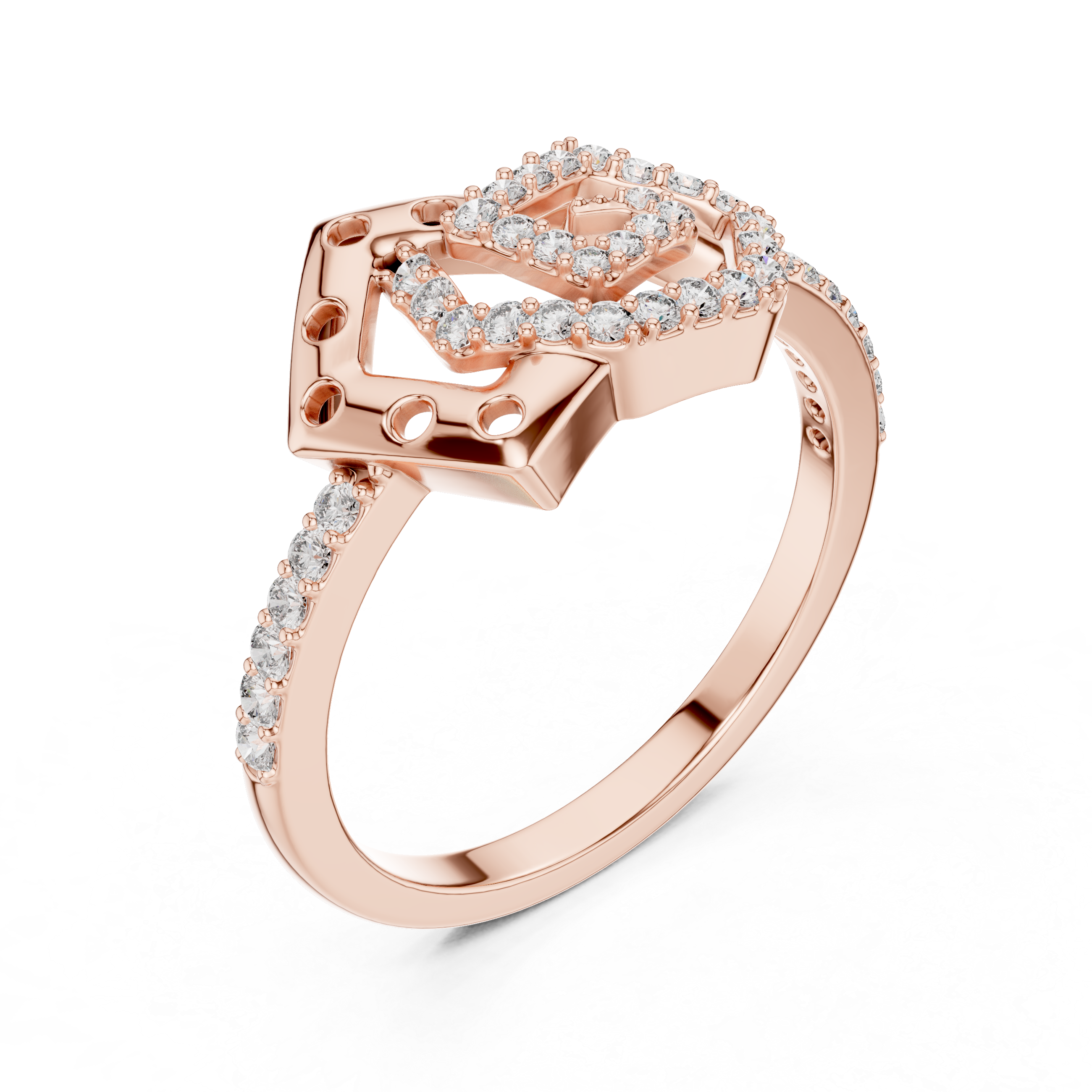 Abstract Geometric Diamond Ring