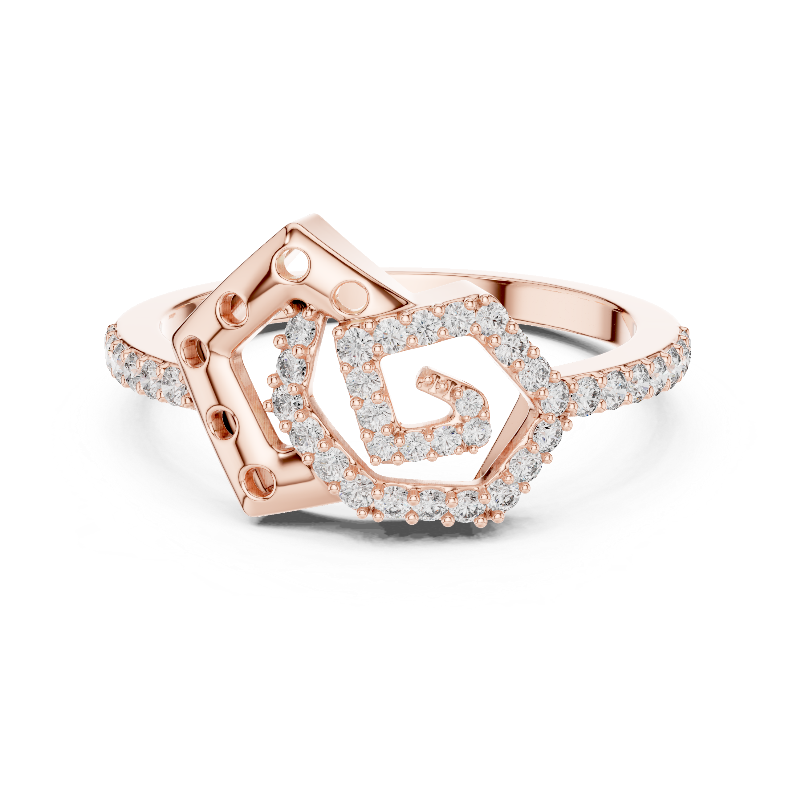 Abstract Geometric Diamond Ring