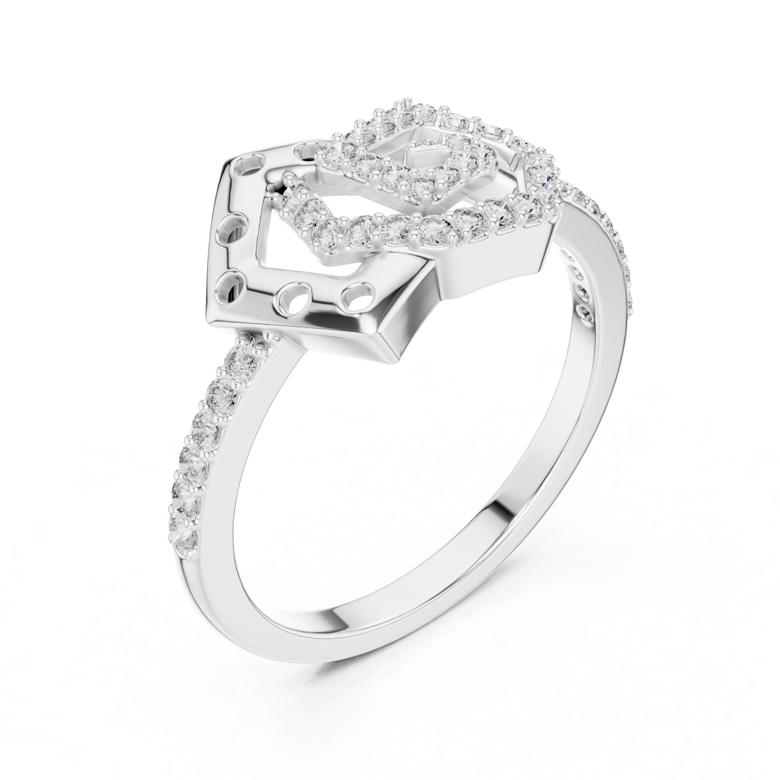 Abstract Geometric Diamond Ring