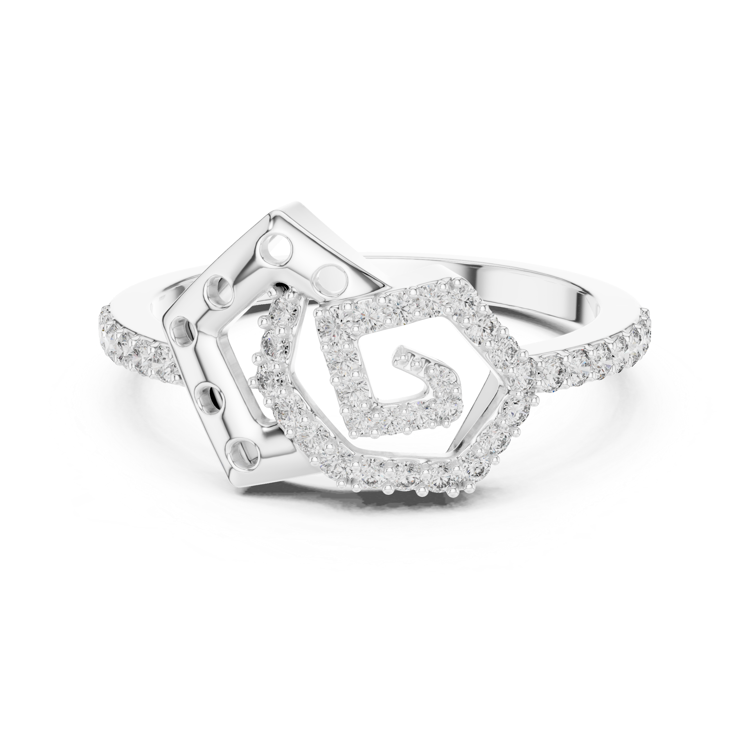 Abstract Geometric Diamond Ring