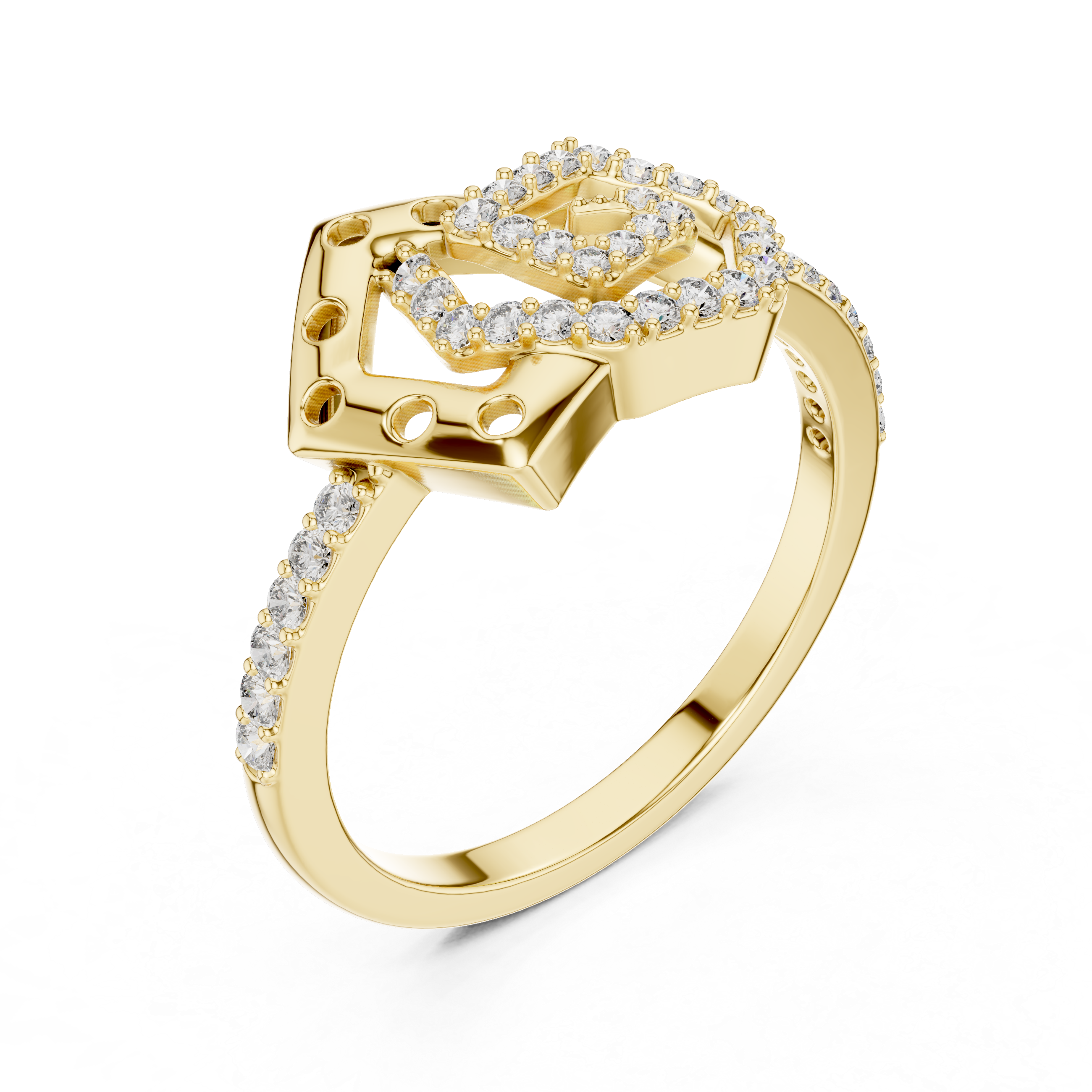 Abstract Geometric Diamond Ring
