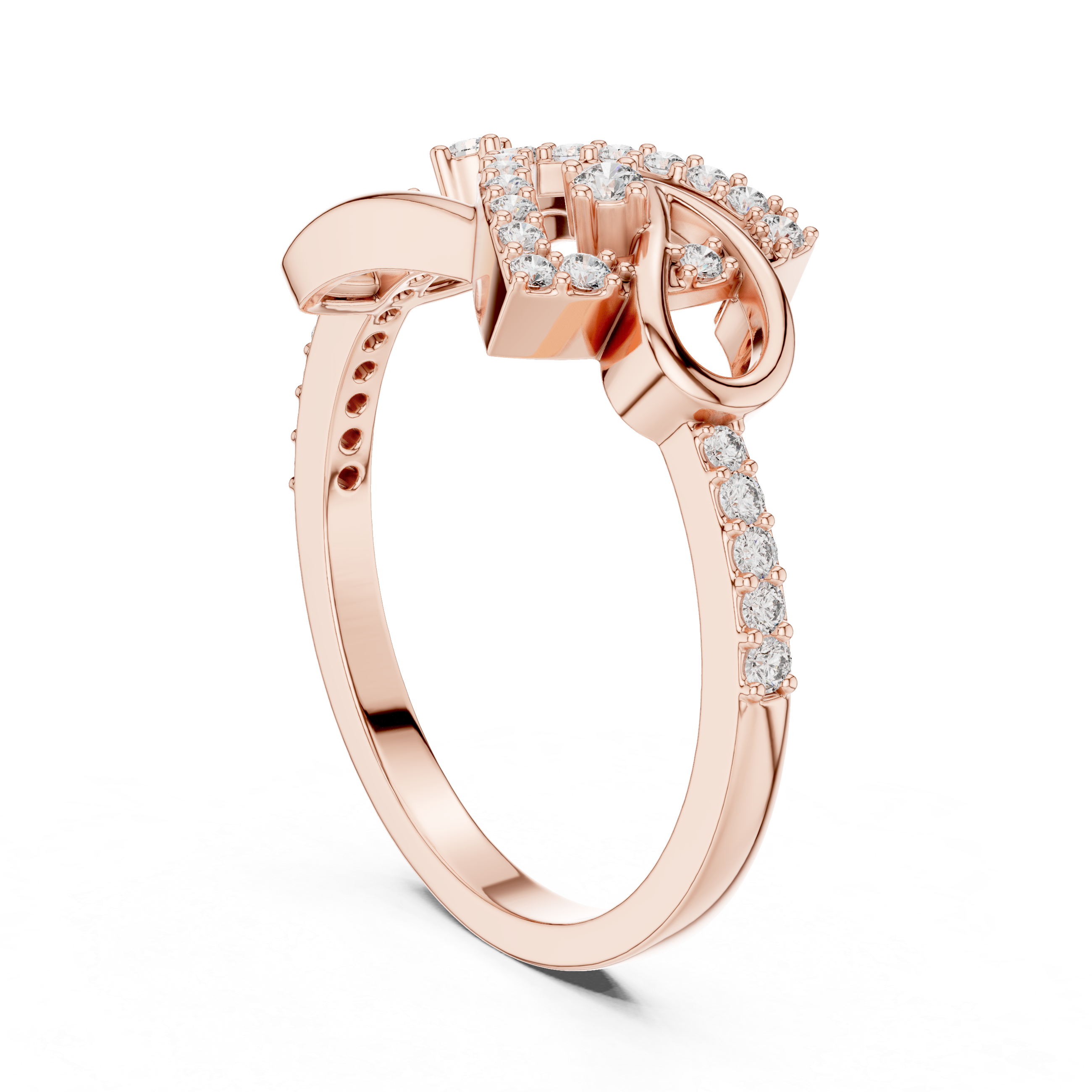 Modern Abstract Diamond Ring