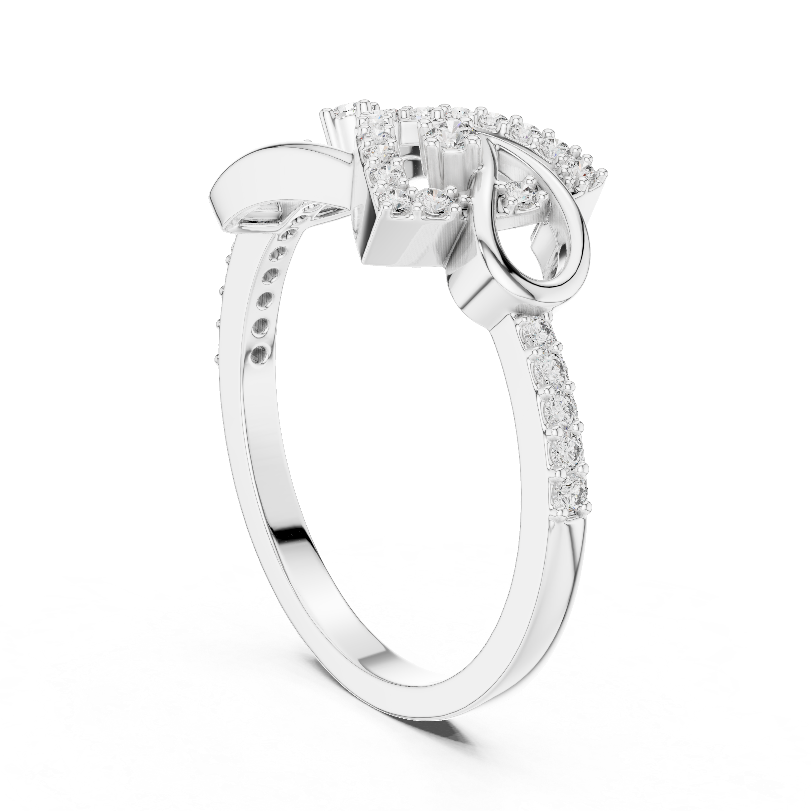 Modern Abstract Diamond Ring