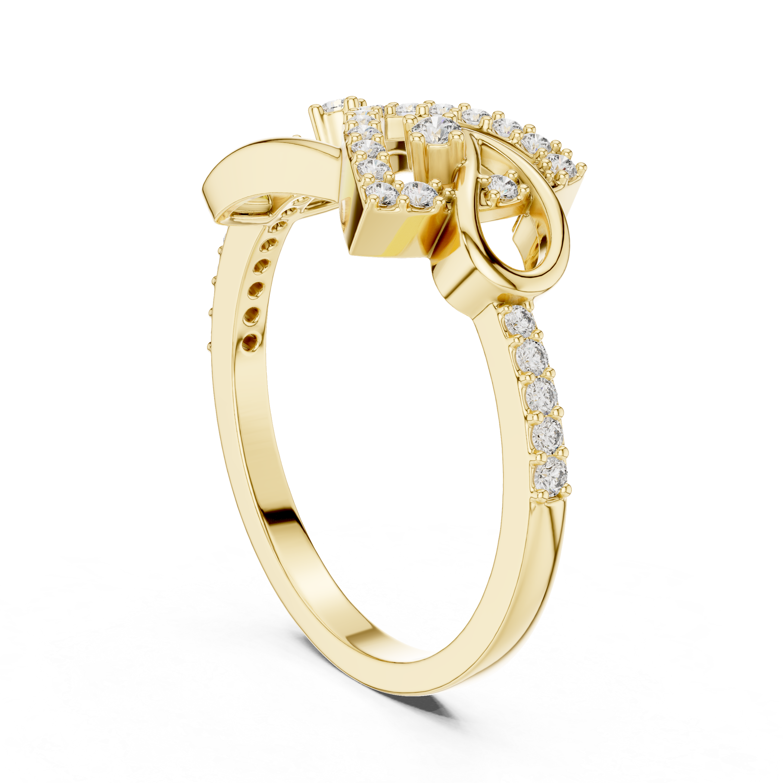 Modern Abstract Diamond Ring