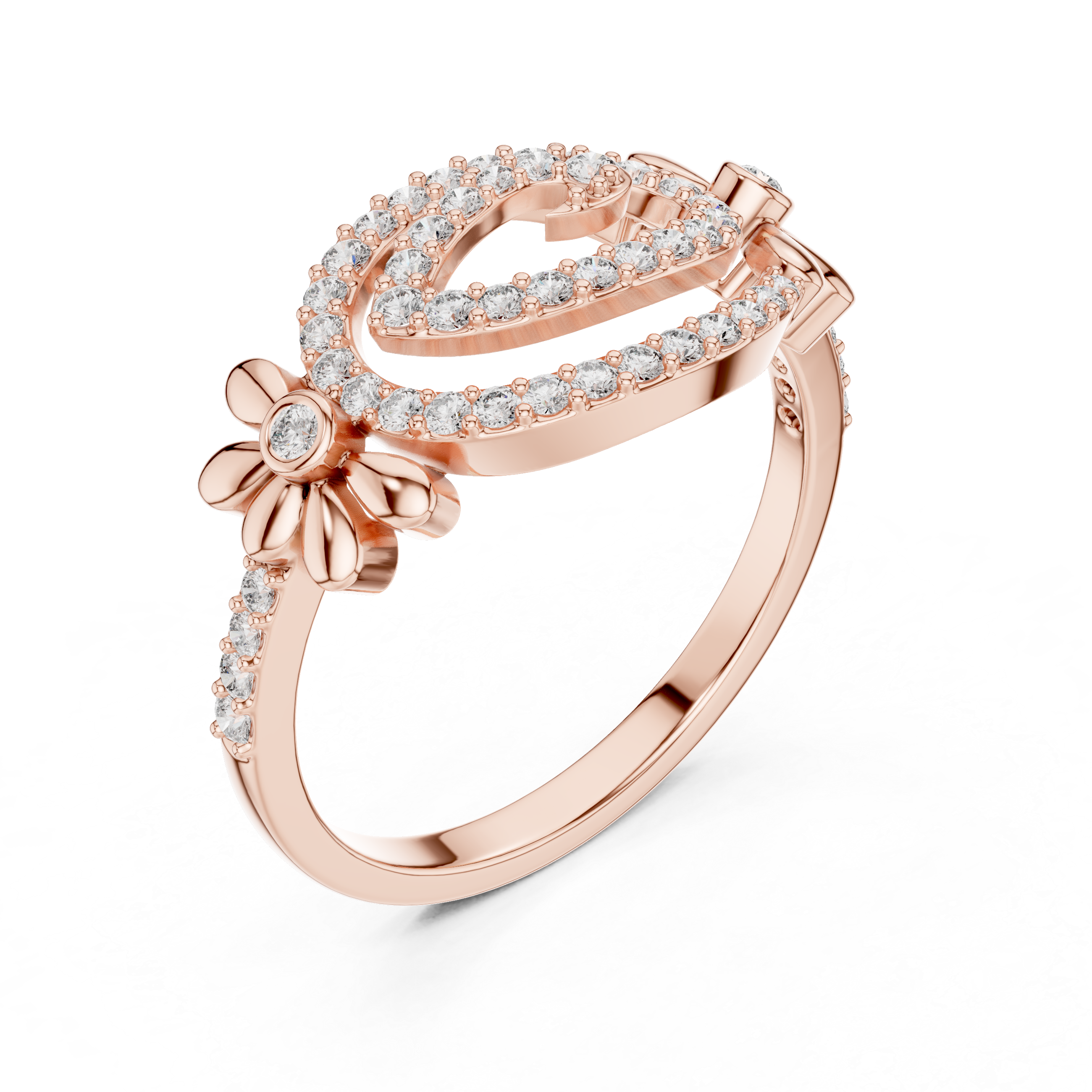 Floral Spiral Diamond Ring