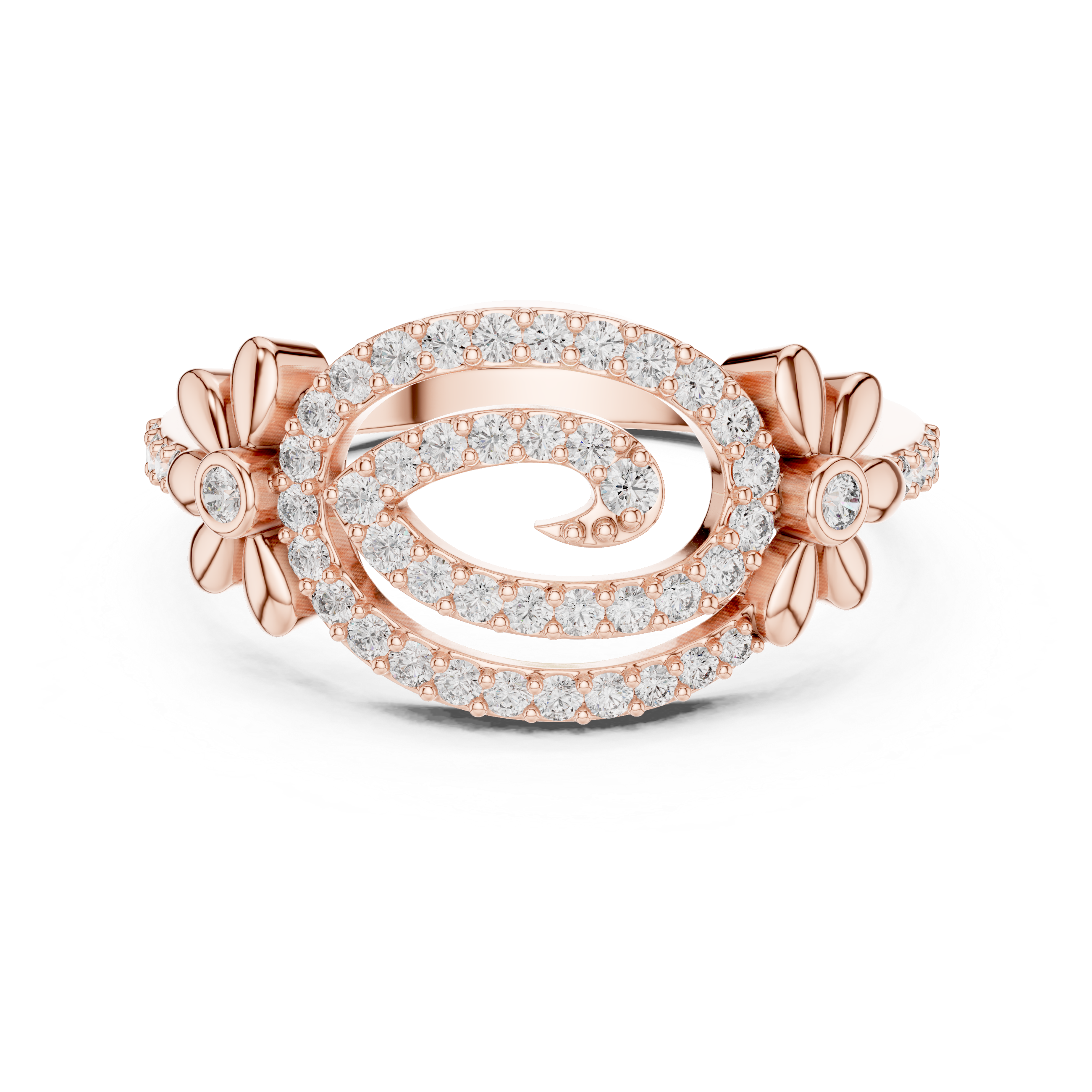 Floral Spiral Diamond Ring