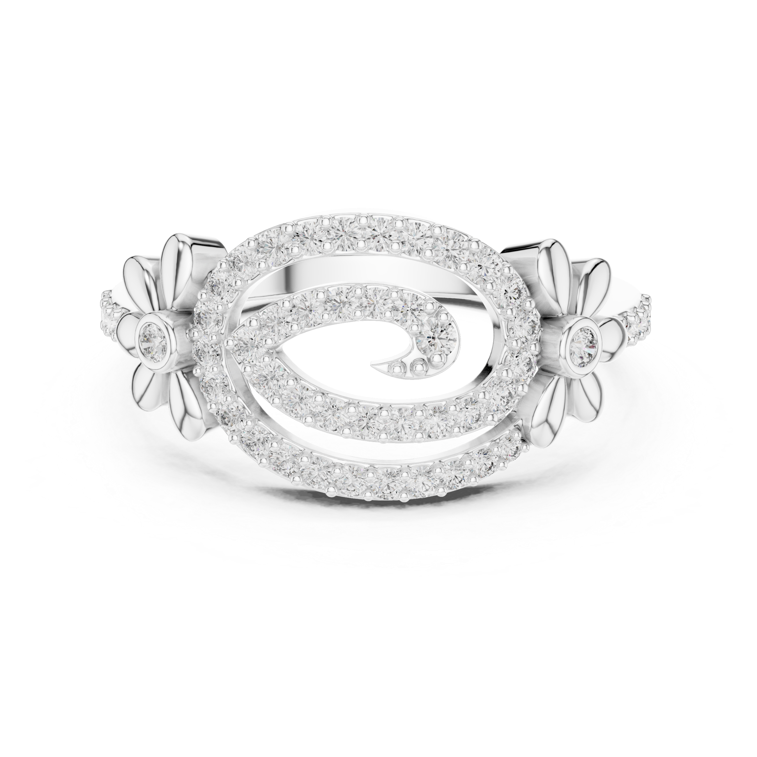 Floral Spiral Diamond Ring