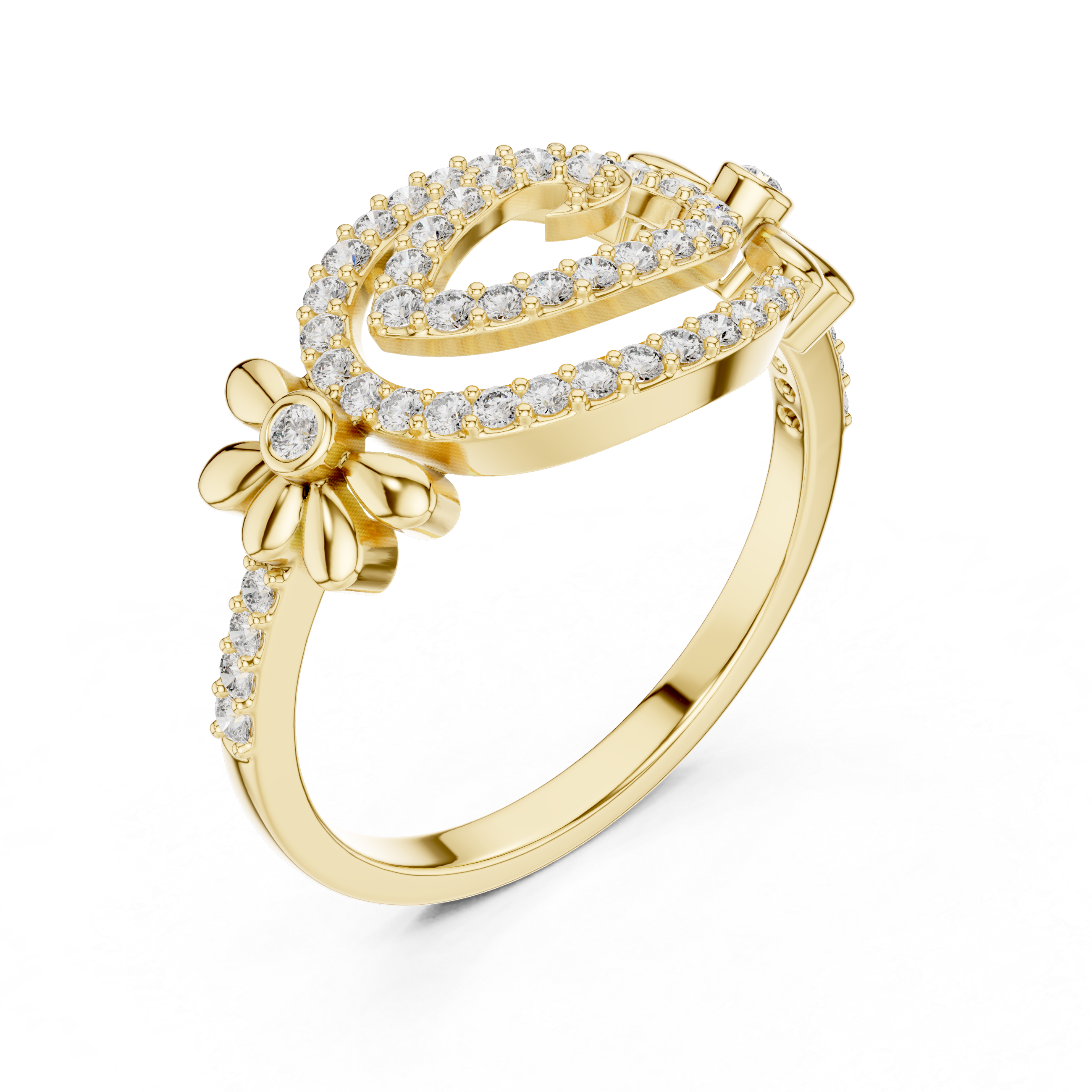 Floral Spiral Diamond Ring