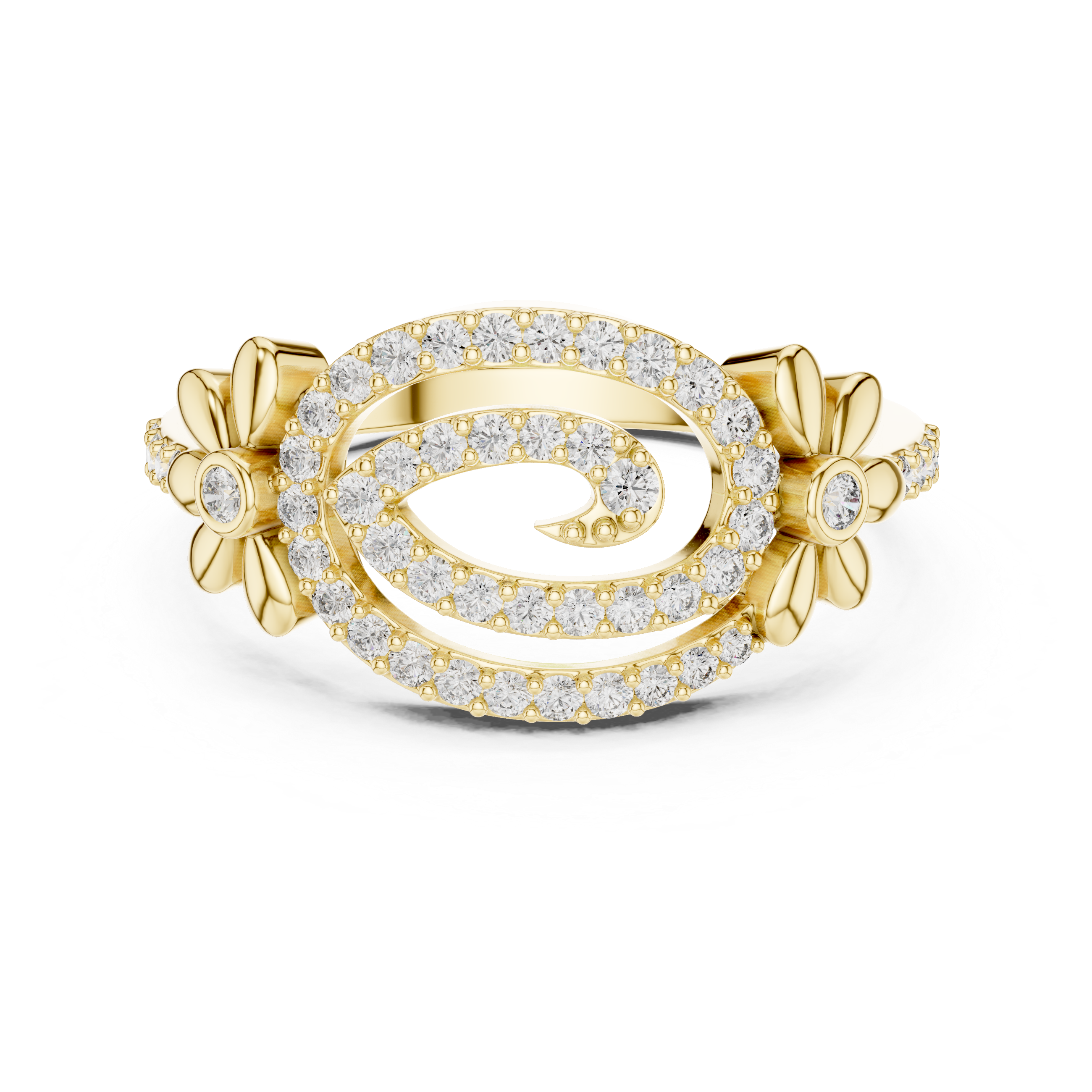 Floral Spiral Diamond Ring