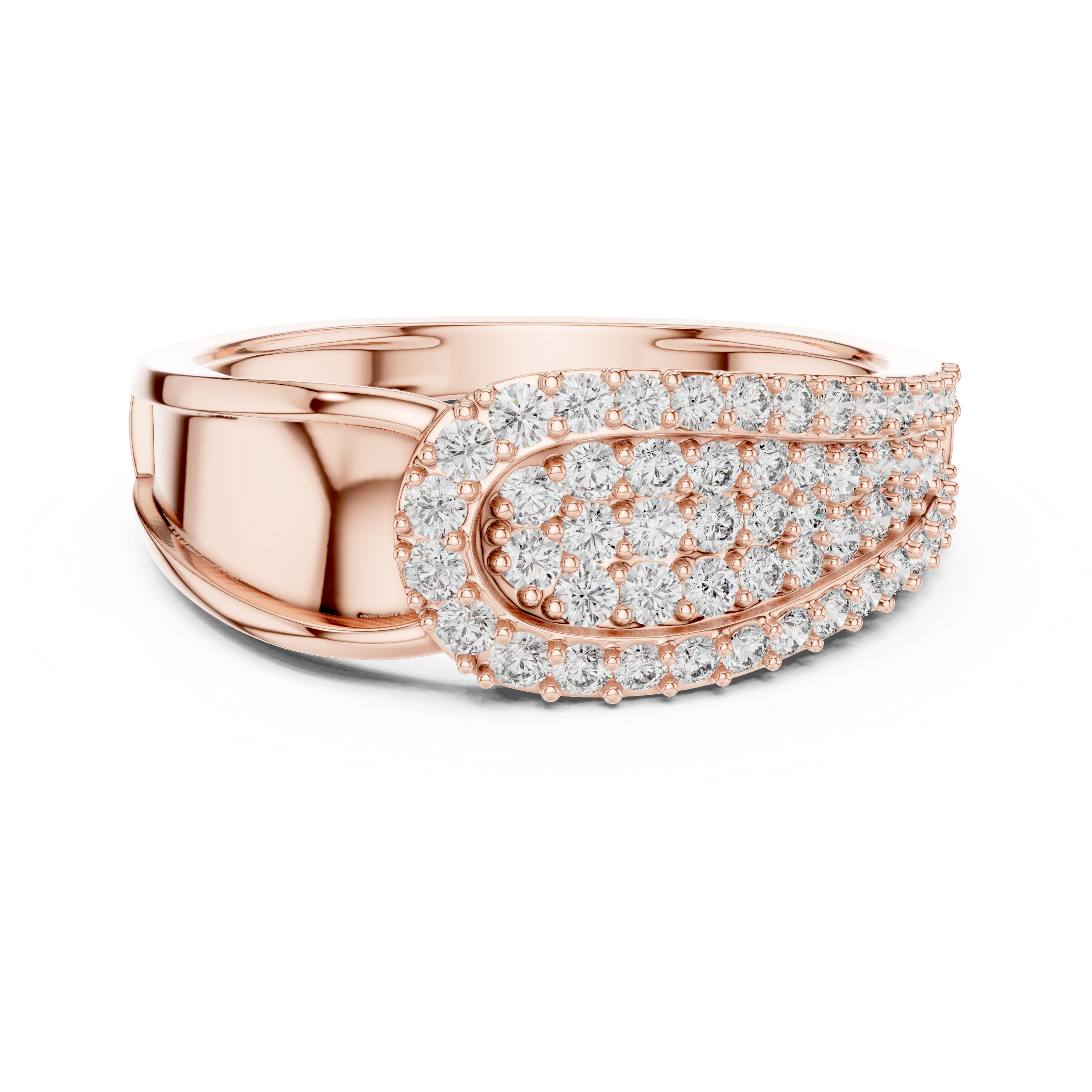 Luxury Teardrop Cluster Diamond Ring with Multi-Row Pavé Design