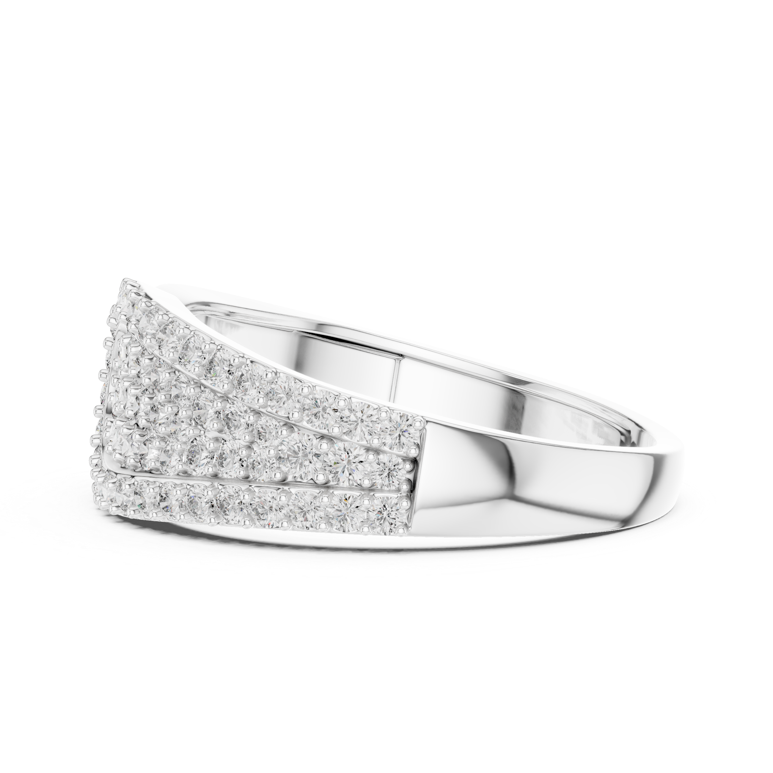 Luxury Teardrop Cluster Diamond Ring with Multi-Row Pavé Design