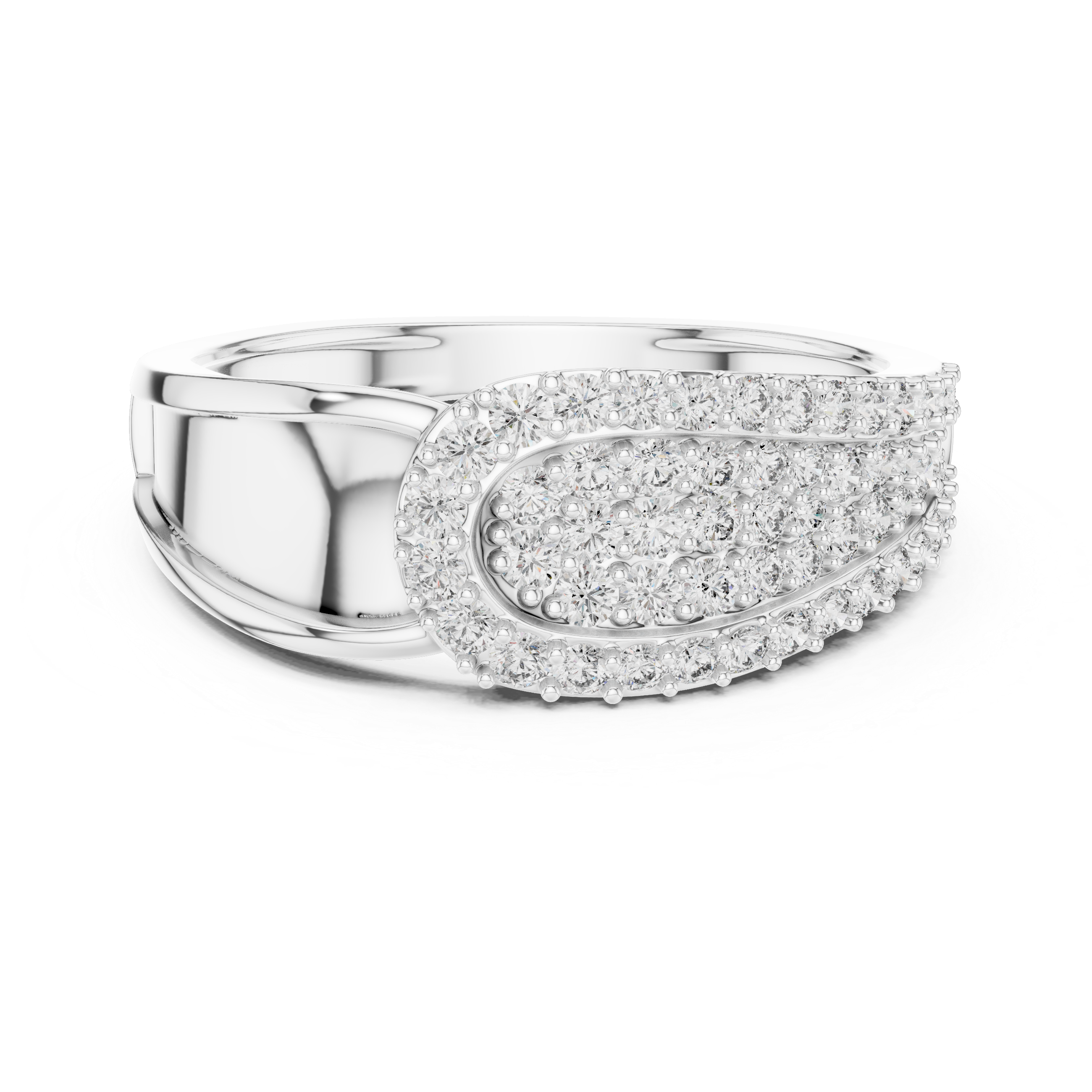 Luxury Teardrop Cluster Diamond Ring with Multi-Row Pavé Design