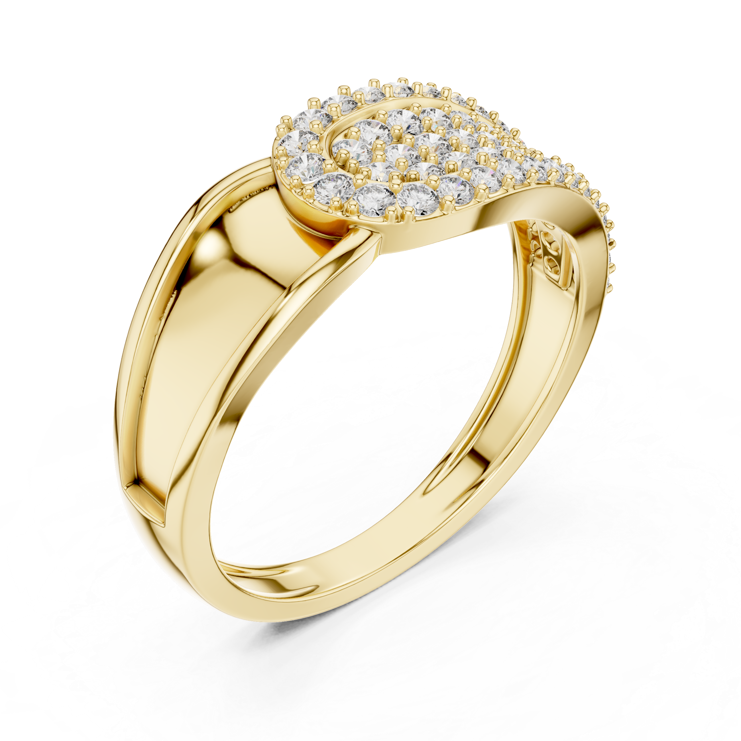 Luxury Teardrop Cluster Diamond Ring with Multi-Row Pavé Design