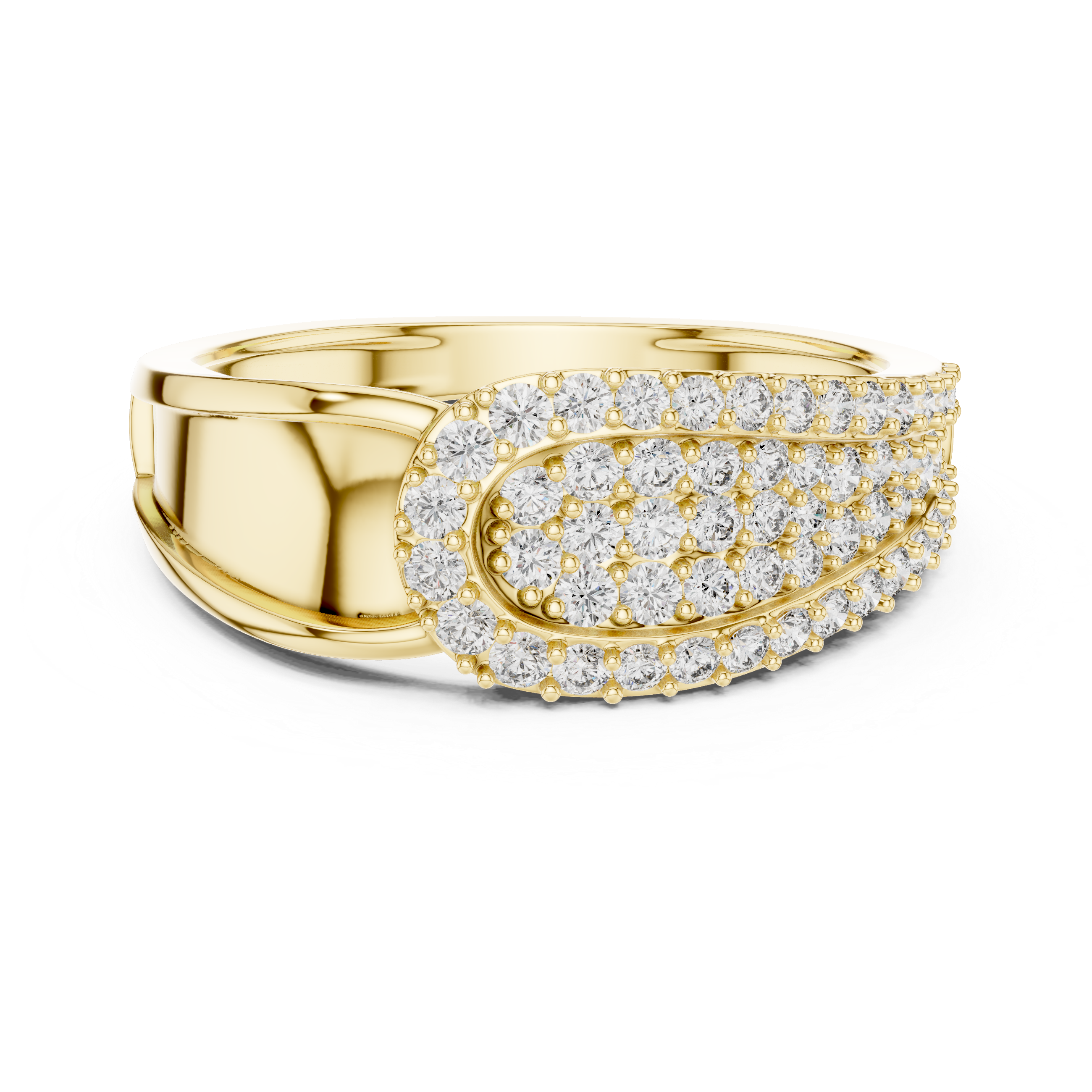 Luxury Teardrop Cluster Diamond Ring with Multi-Row Pavé Design