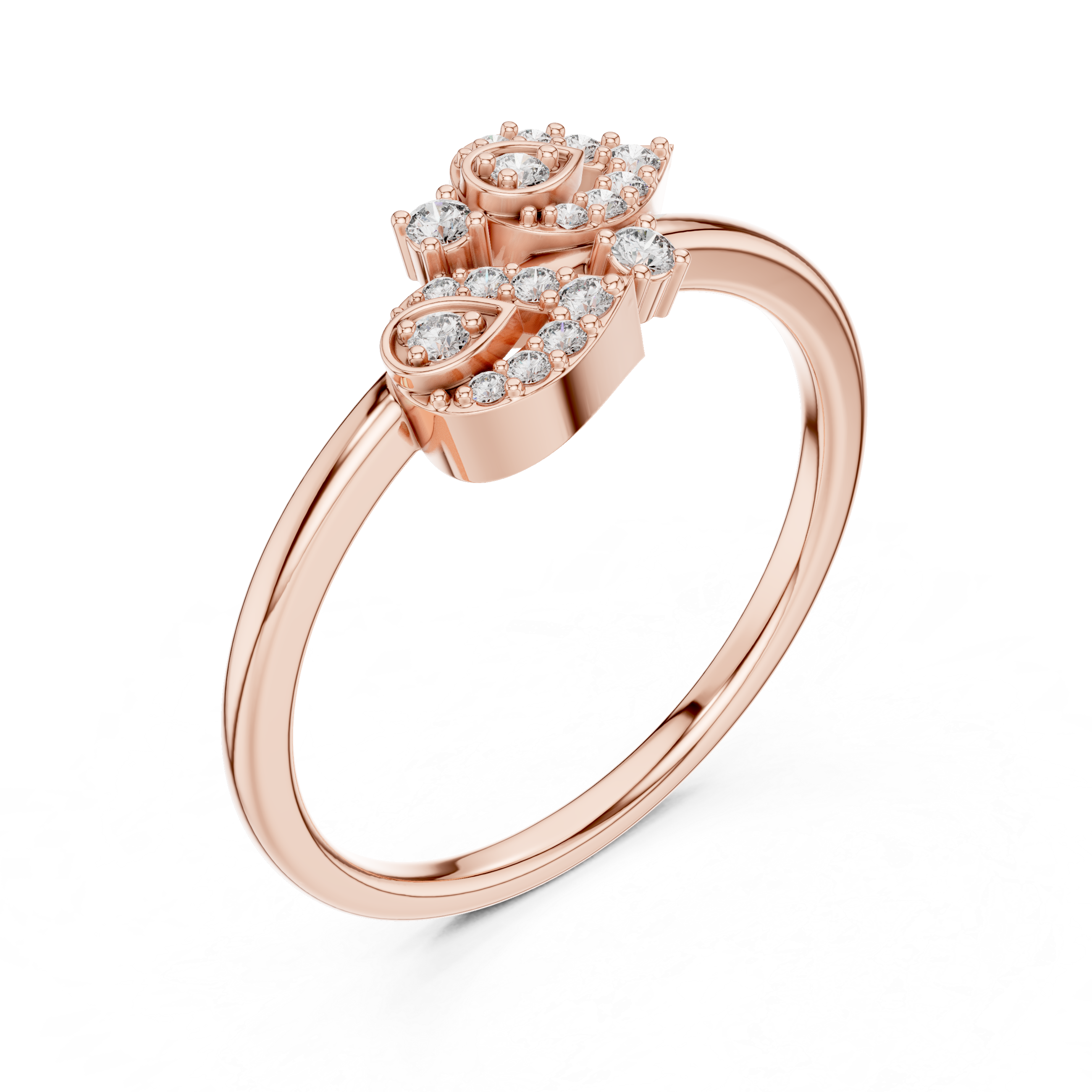 Double Teardrop Diamond Ring