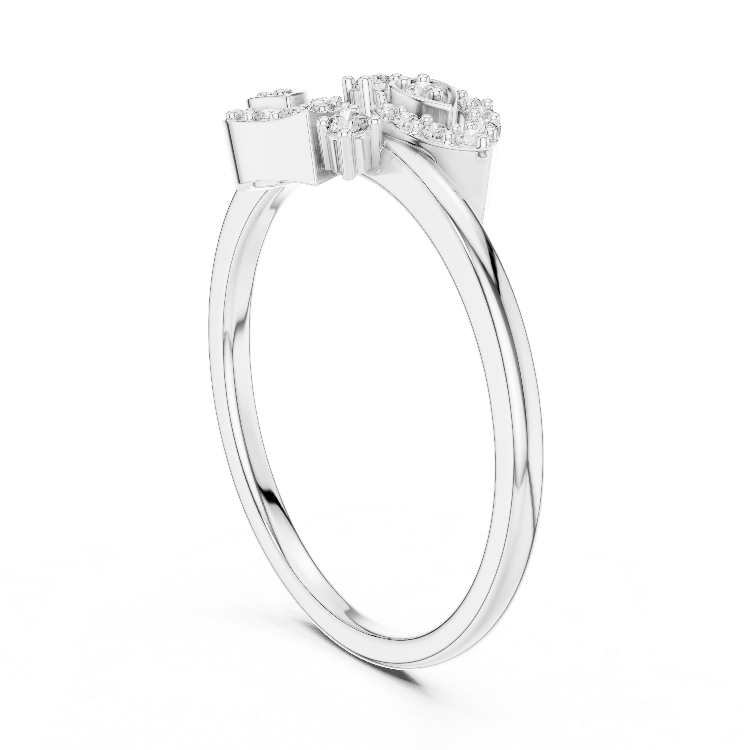 Double Teardrop Diamond Ring