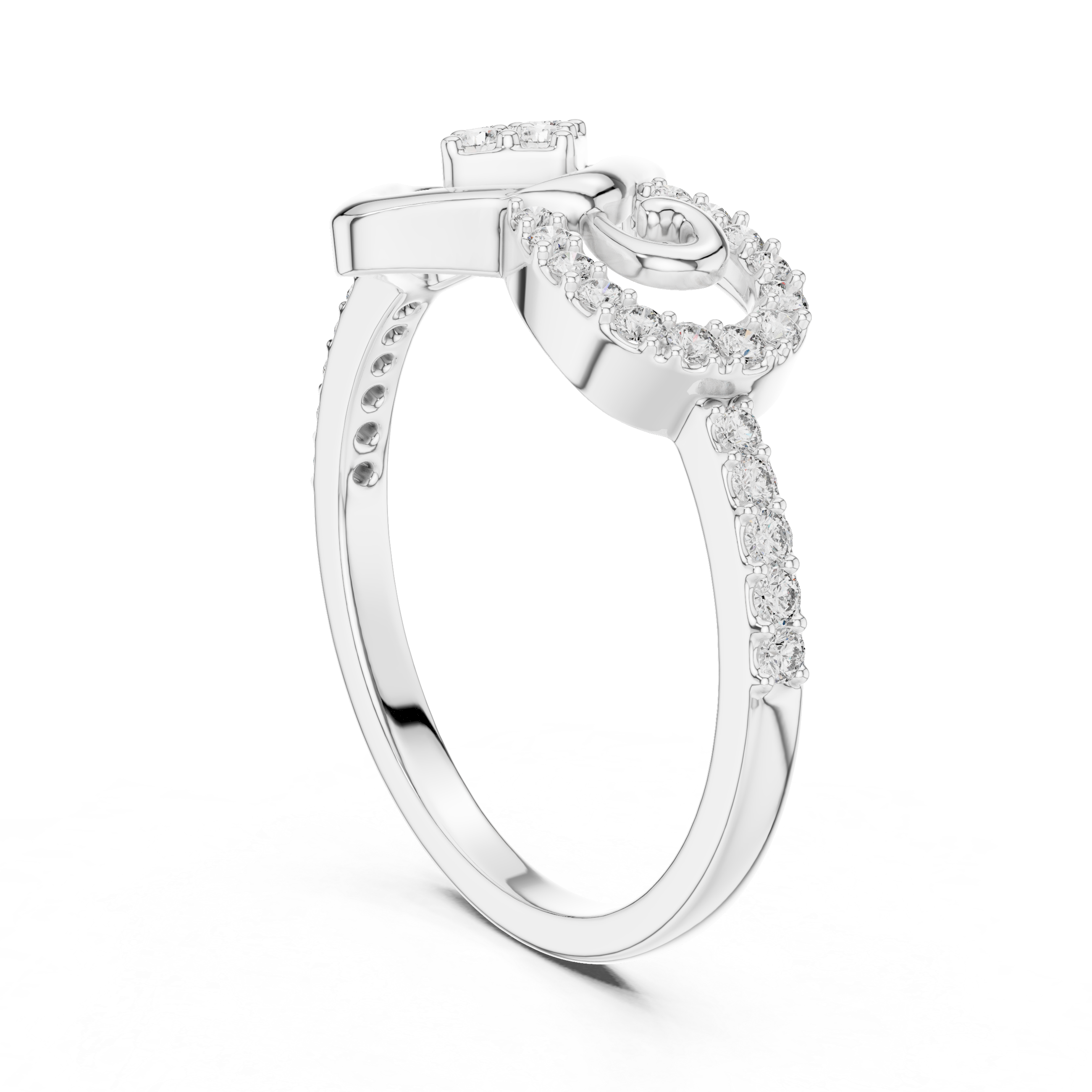 Abstract Diamond Swirl Ring