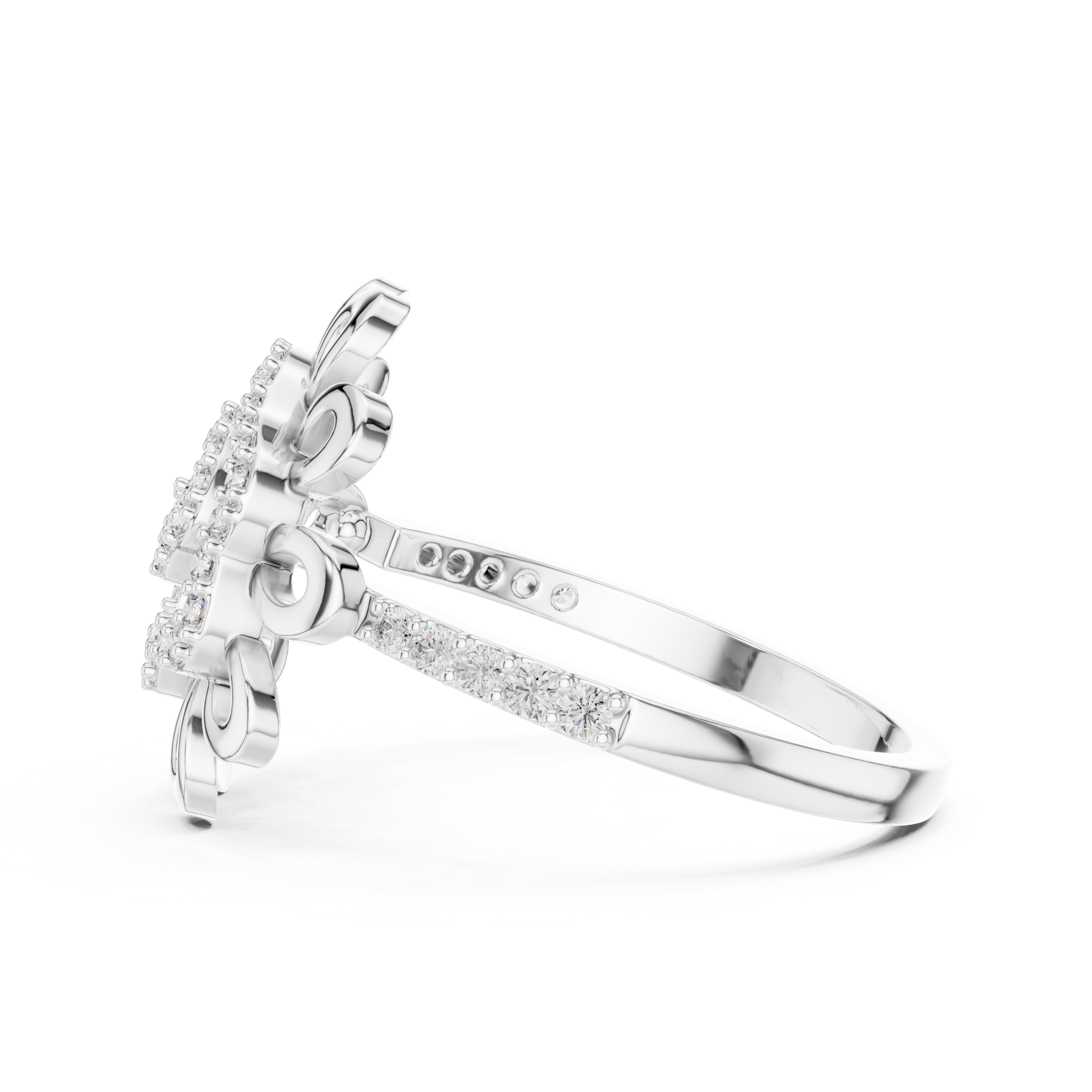 Floral Spiral Diamond Ring