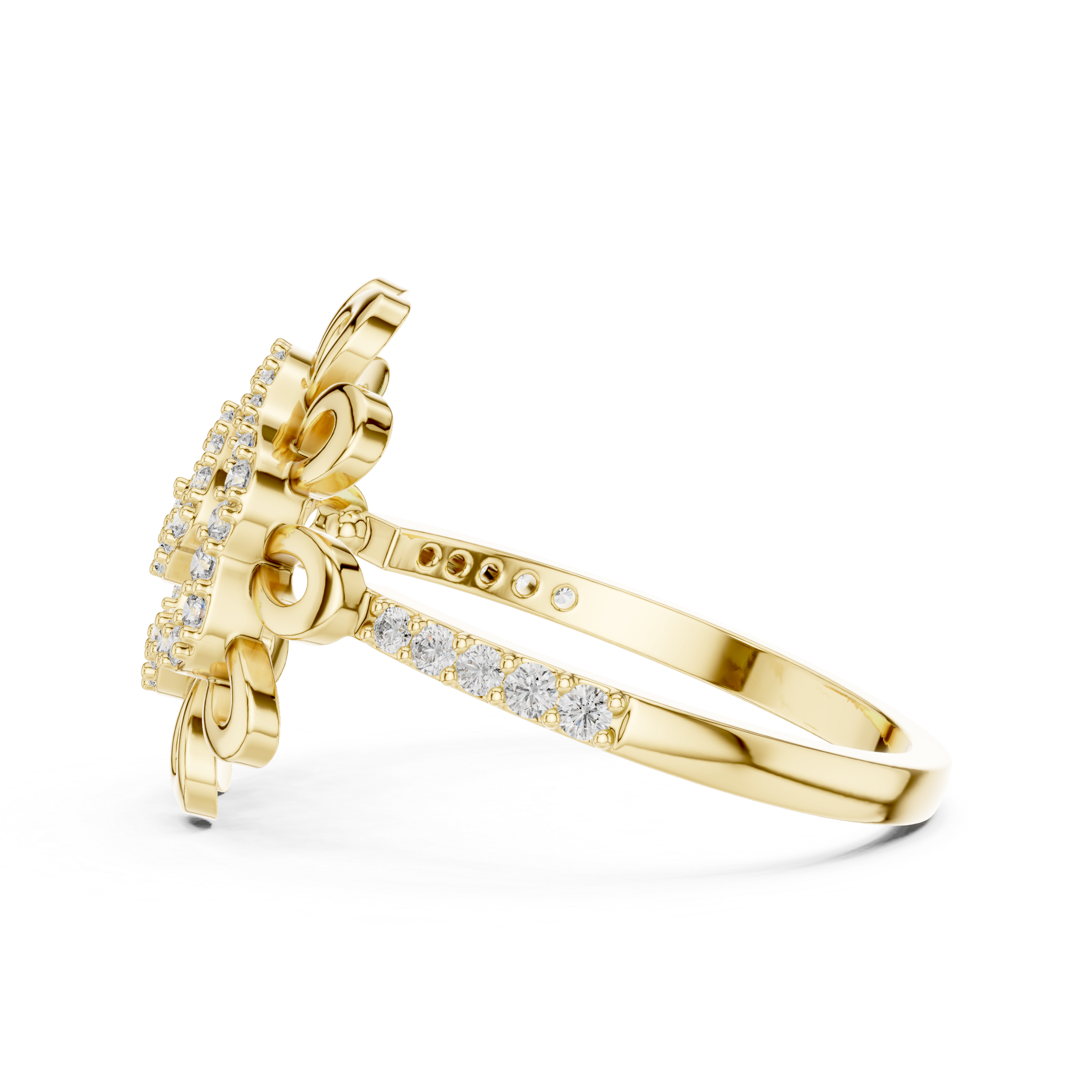 Floral Spiral Diamond Ring