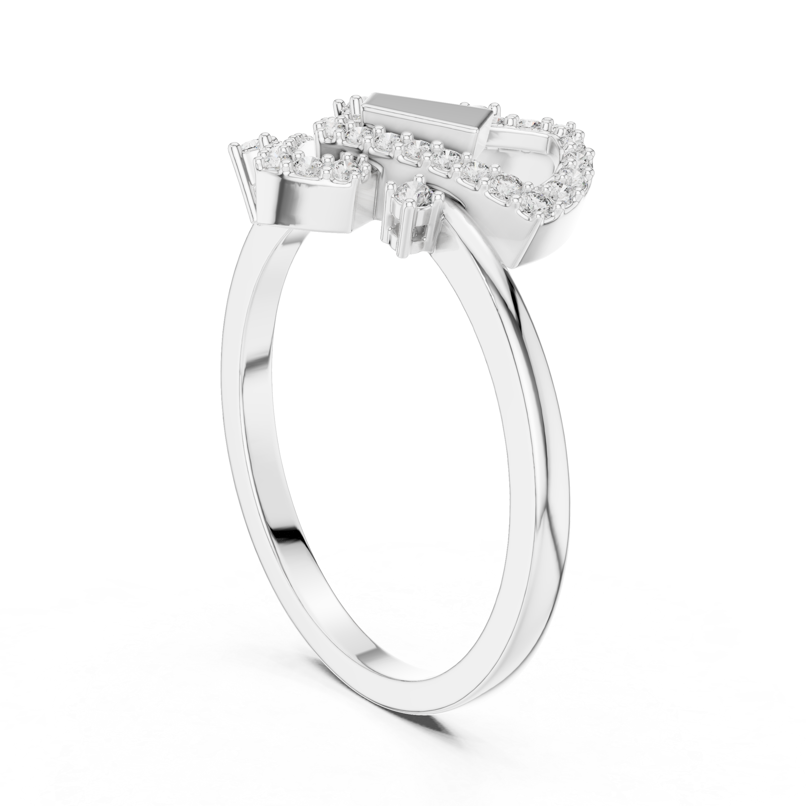 Geometric Diamond Openwork Ring