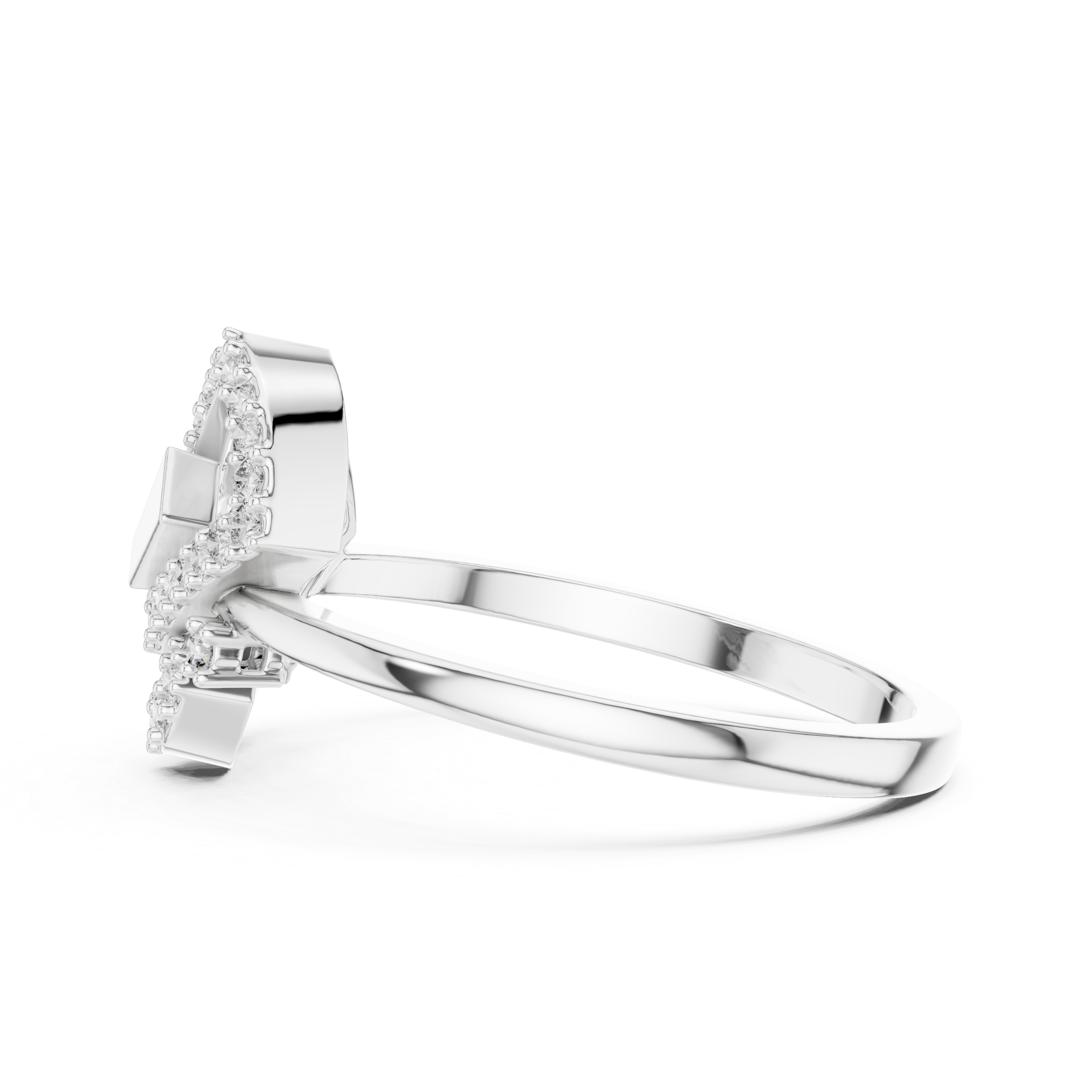 Geometric Diamond Openwork Ring