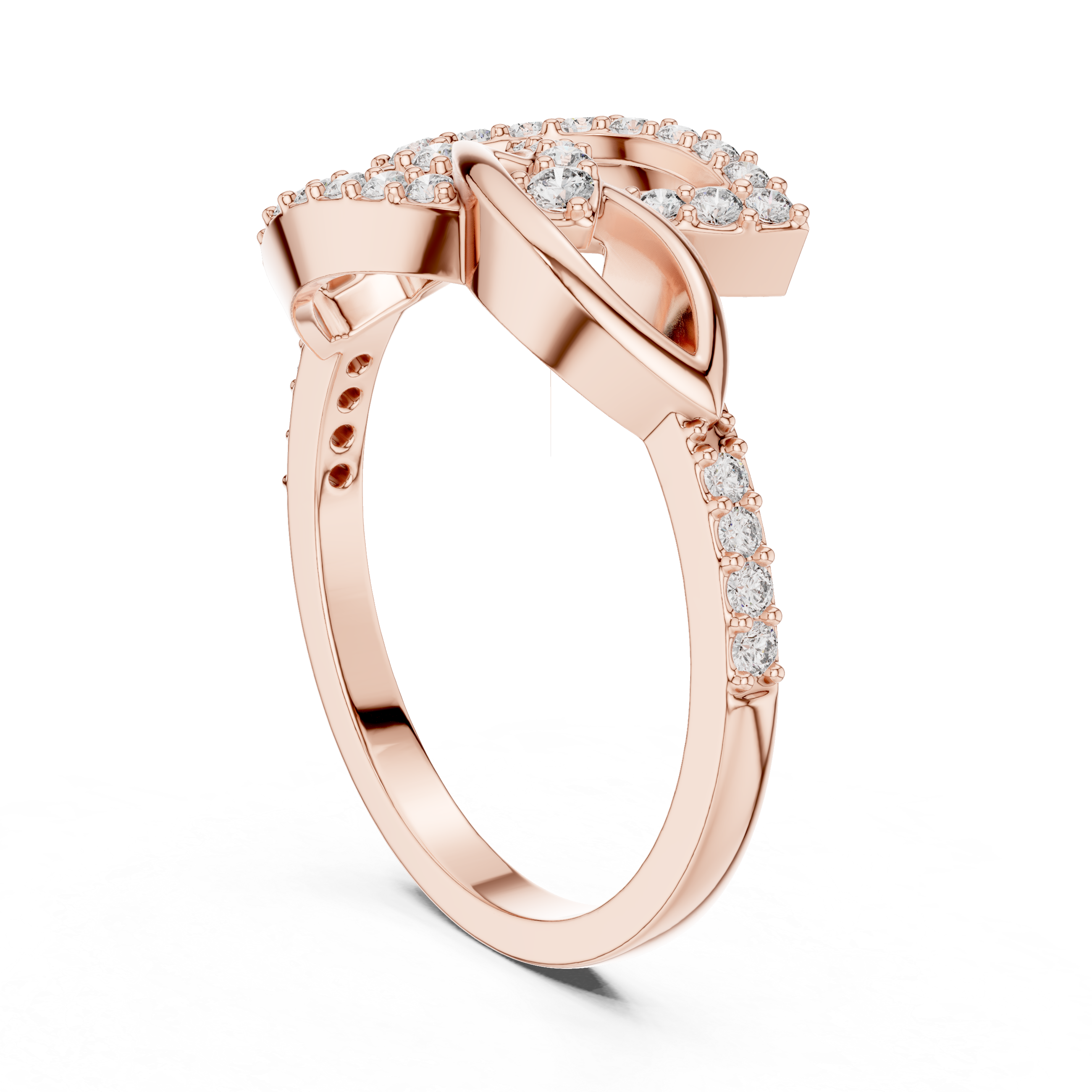 Interwoven Diamond Marquise Ring