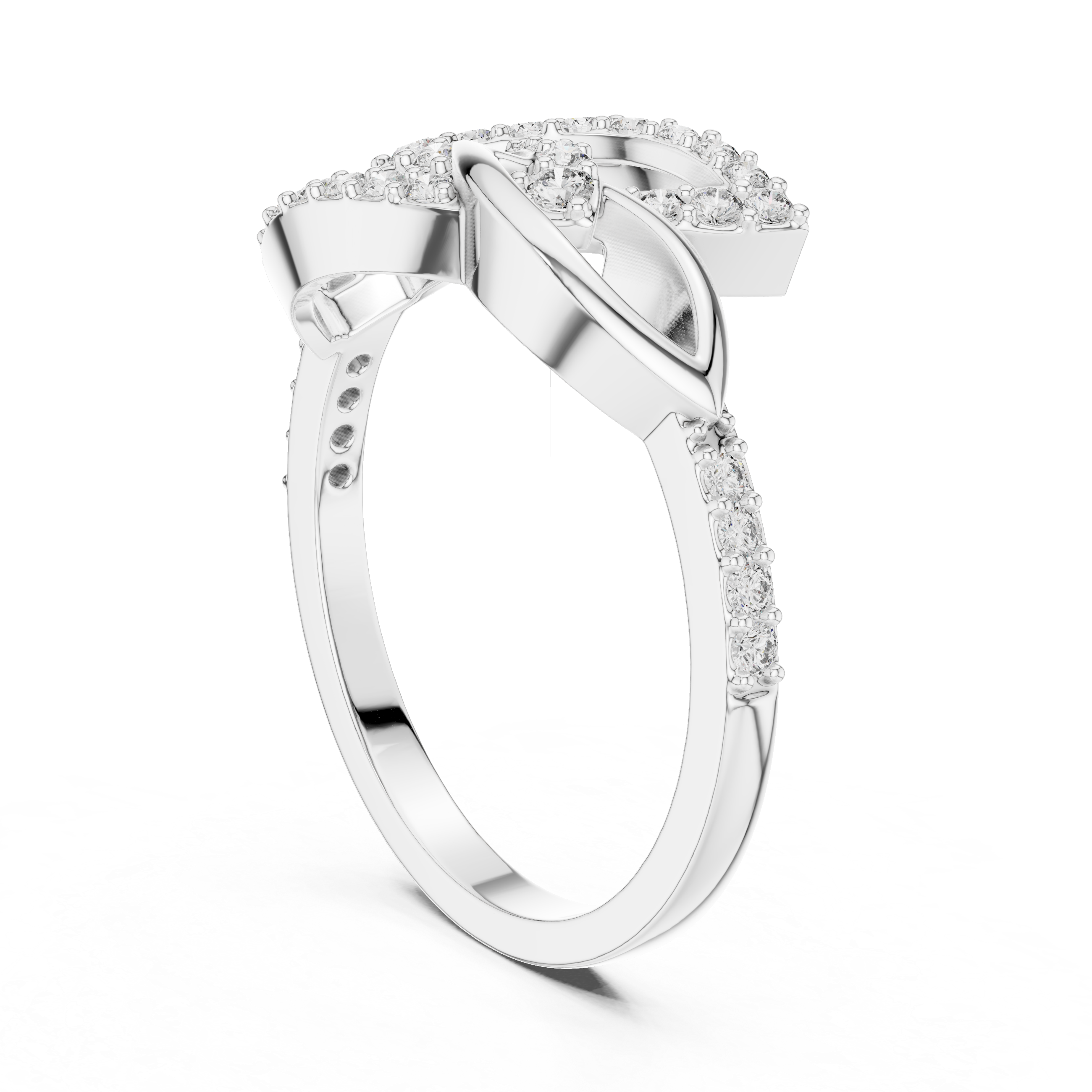 Interwoven Diamond Marquise Ring