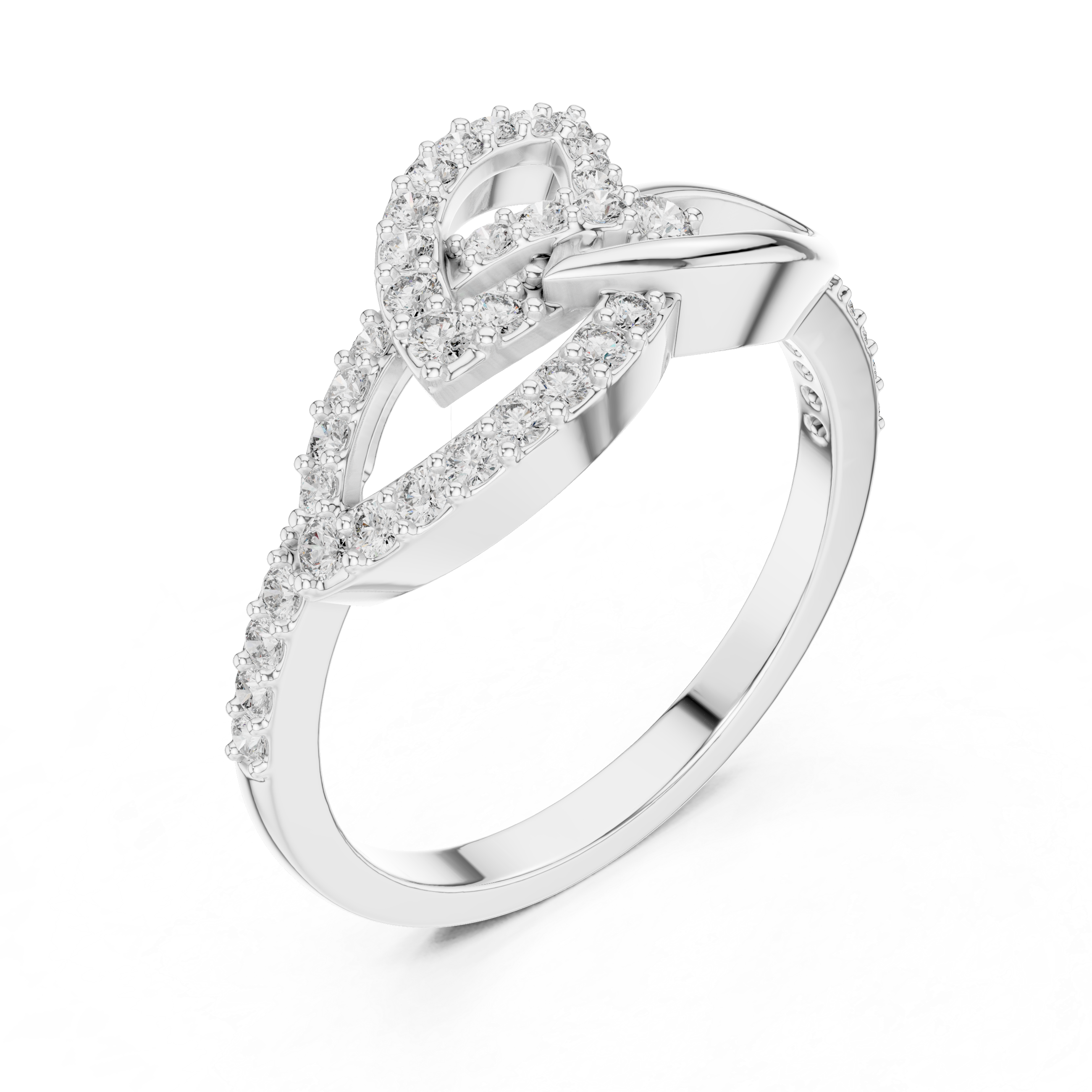 Interwoven Diamond Marquise Ring