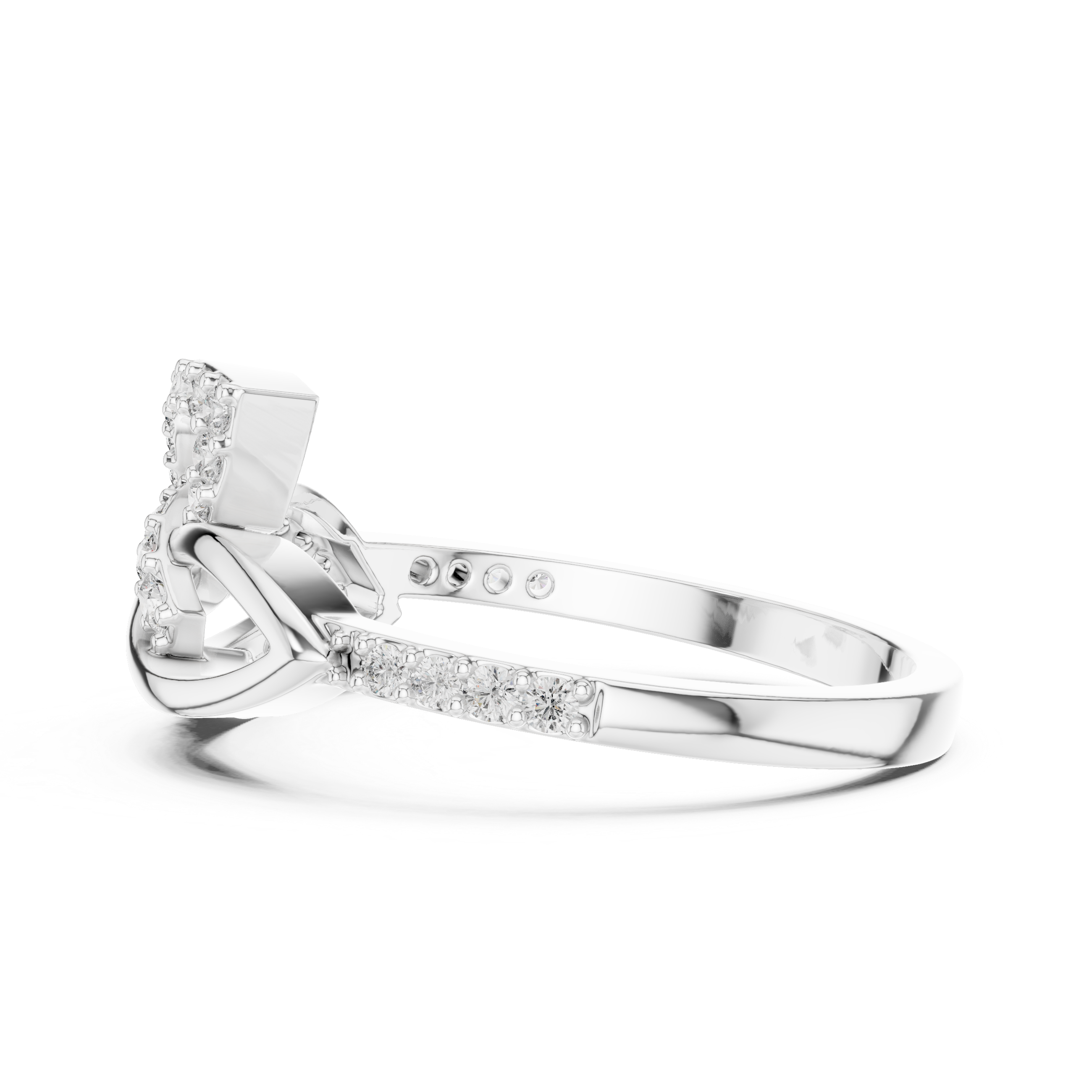 Interwoven Diamond Marquise Ring