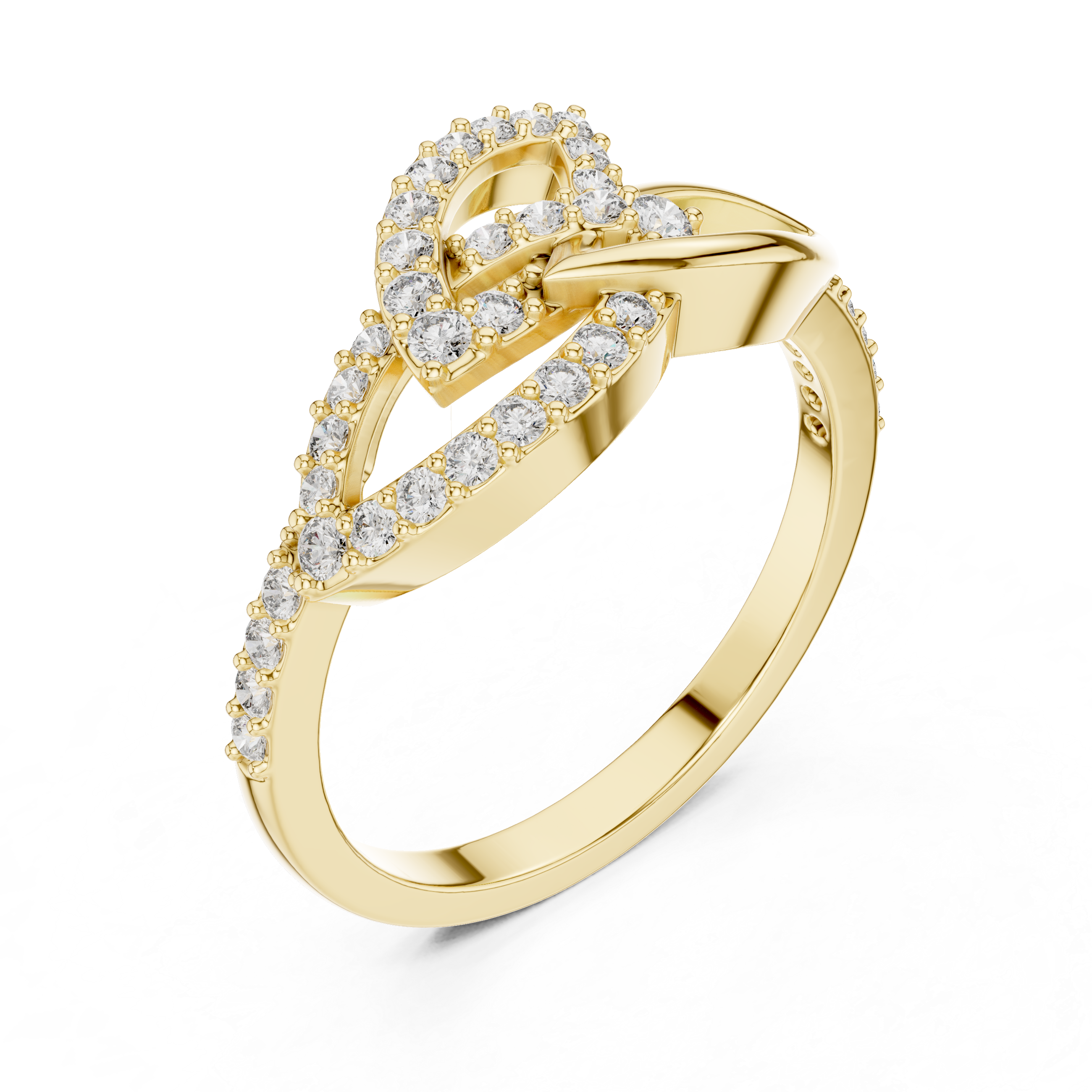 Interwoven Diamond Marquise Ring