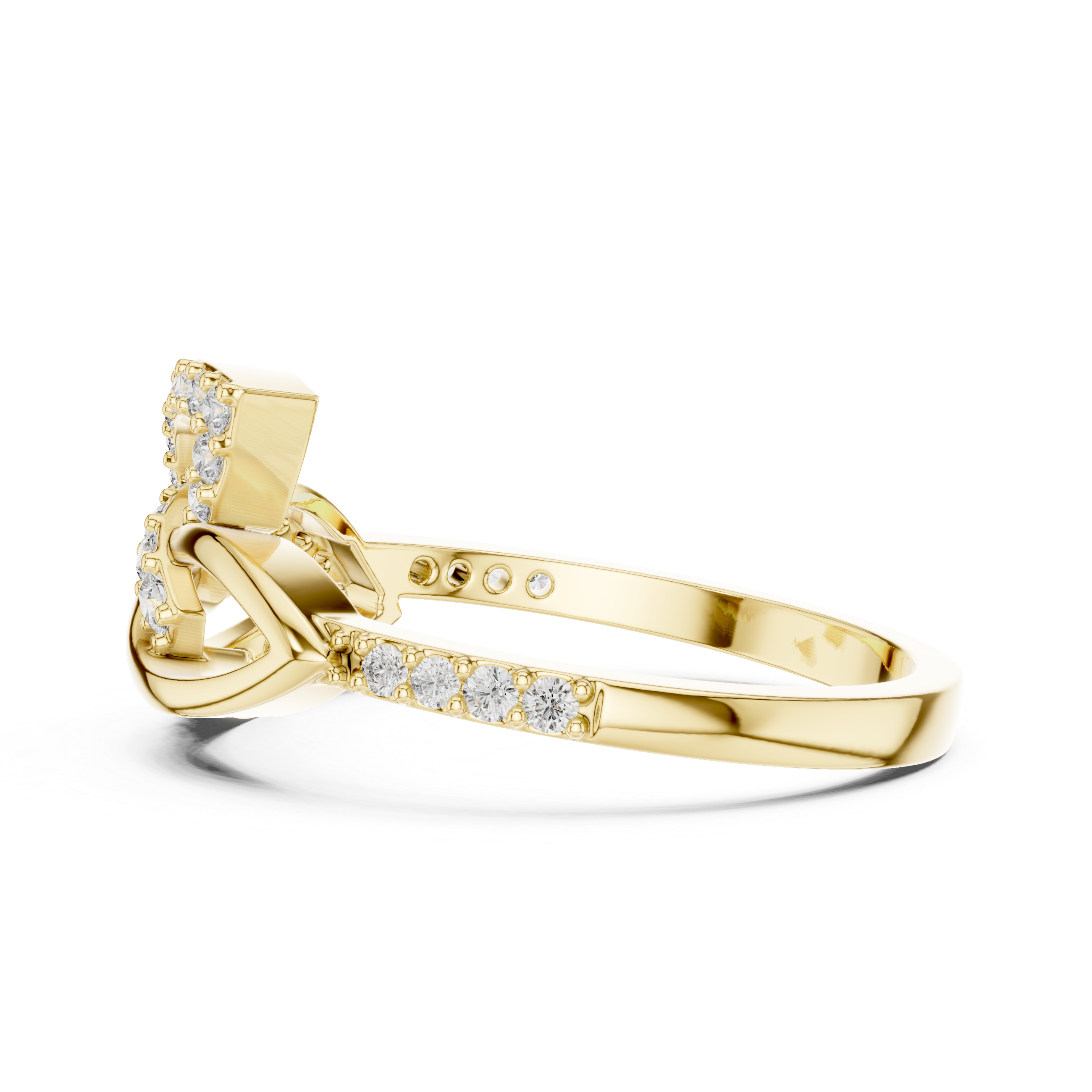 Interwoven Diamond Marquise Ring