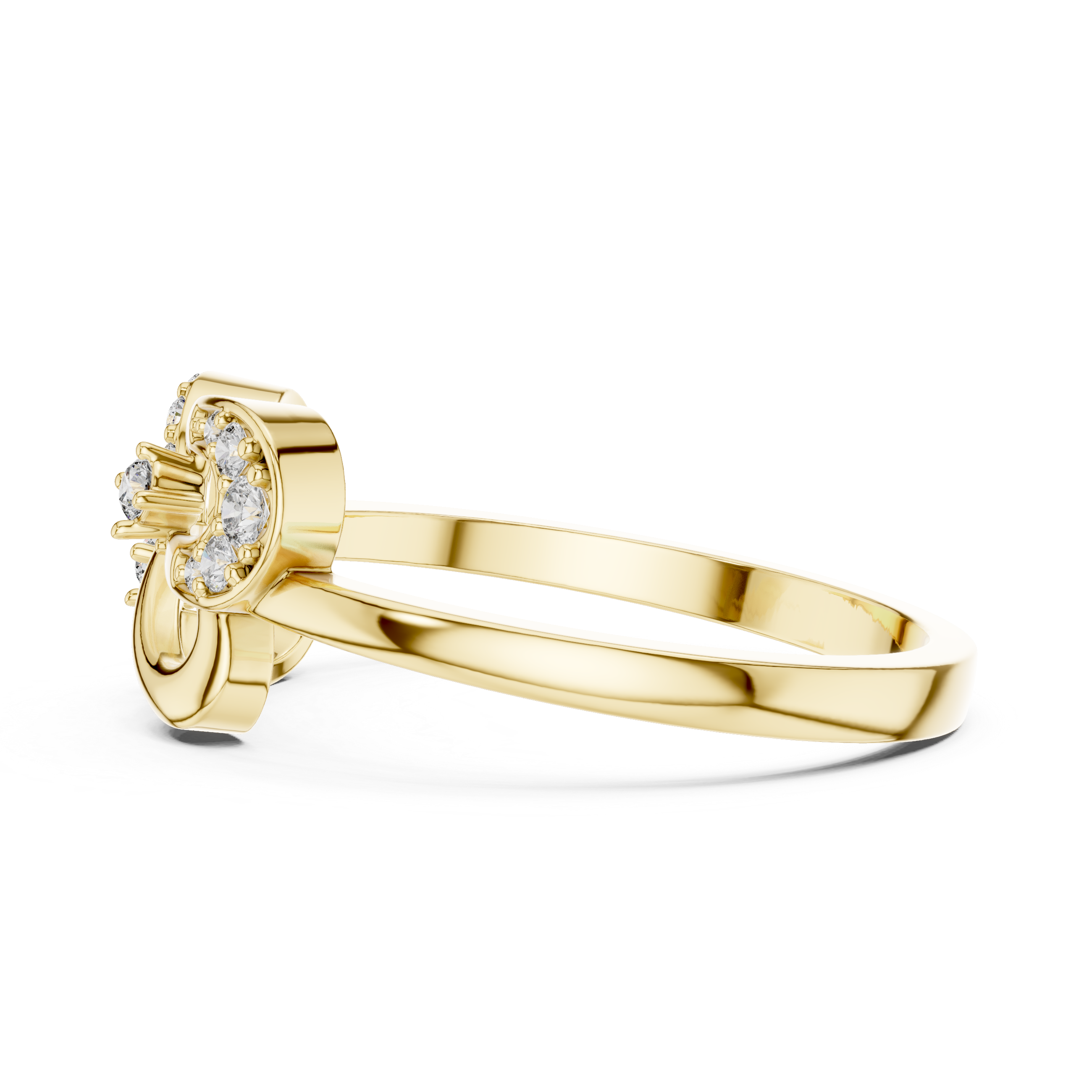 Infinity Inspired Diamond Ring – Modern Open Loop Gold Ring