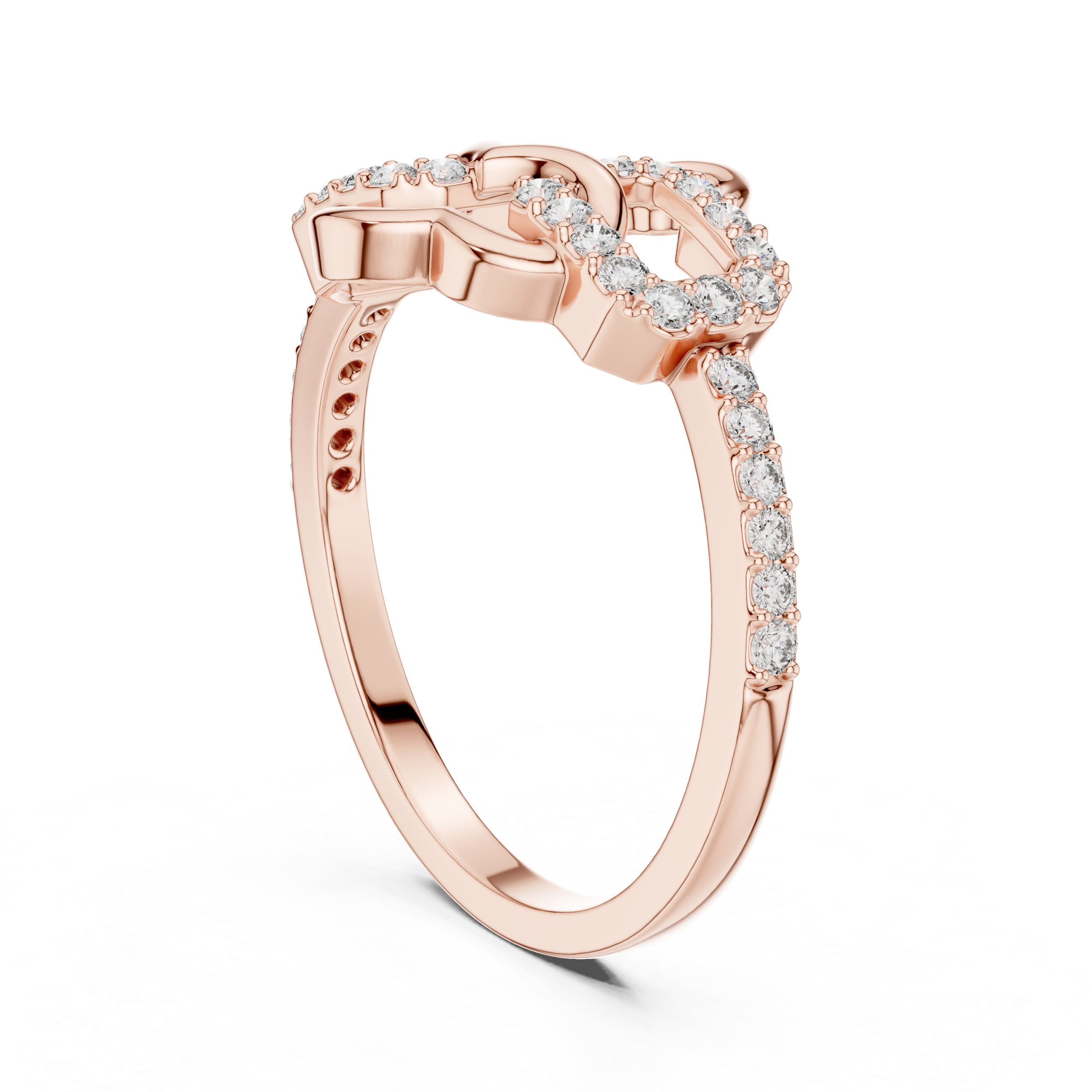 Modern Clover Diamond Ring – Openwork Geometric Floral Ring