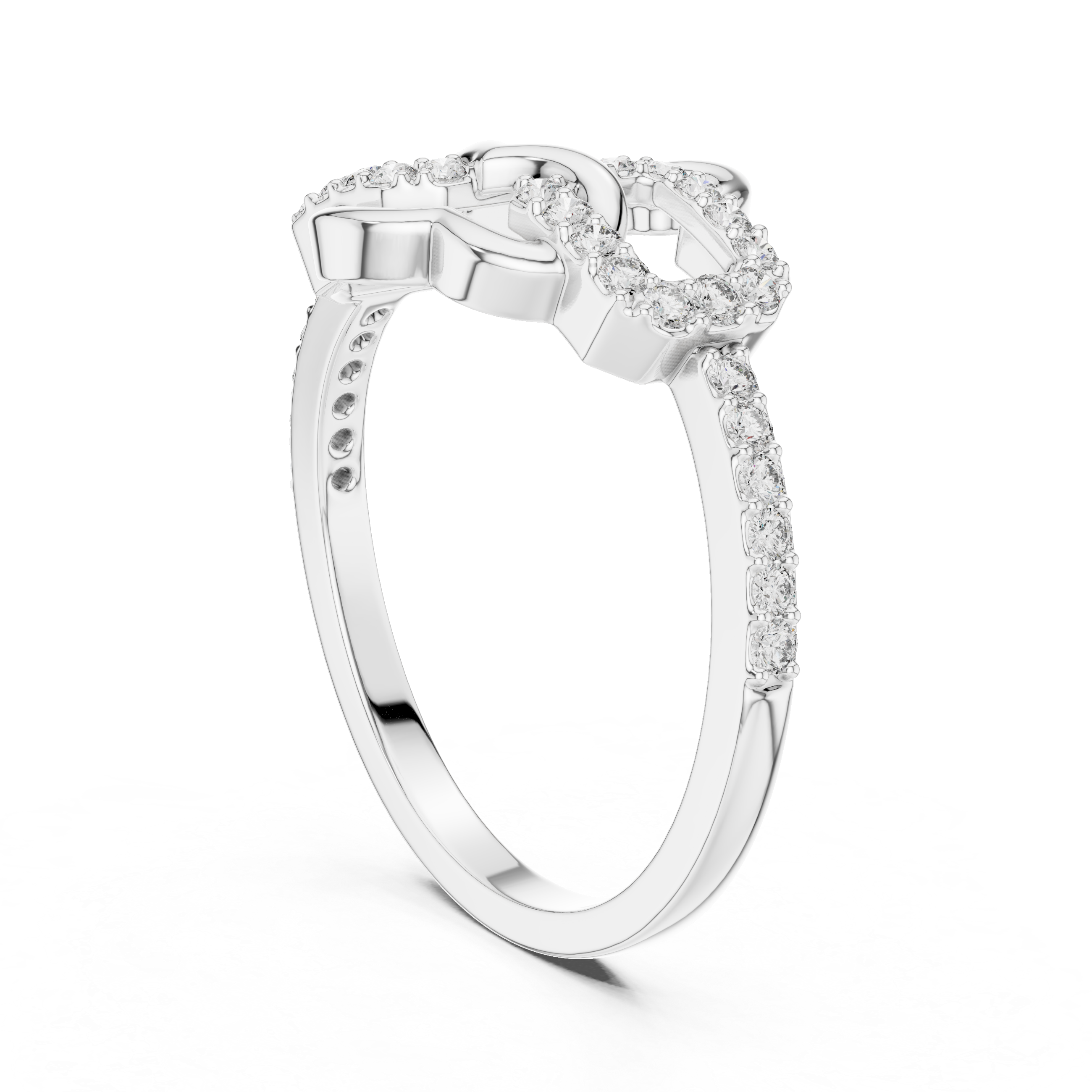 Modern Clover Diamond Ring – Openwork Geometric Floral Ring
