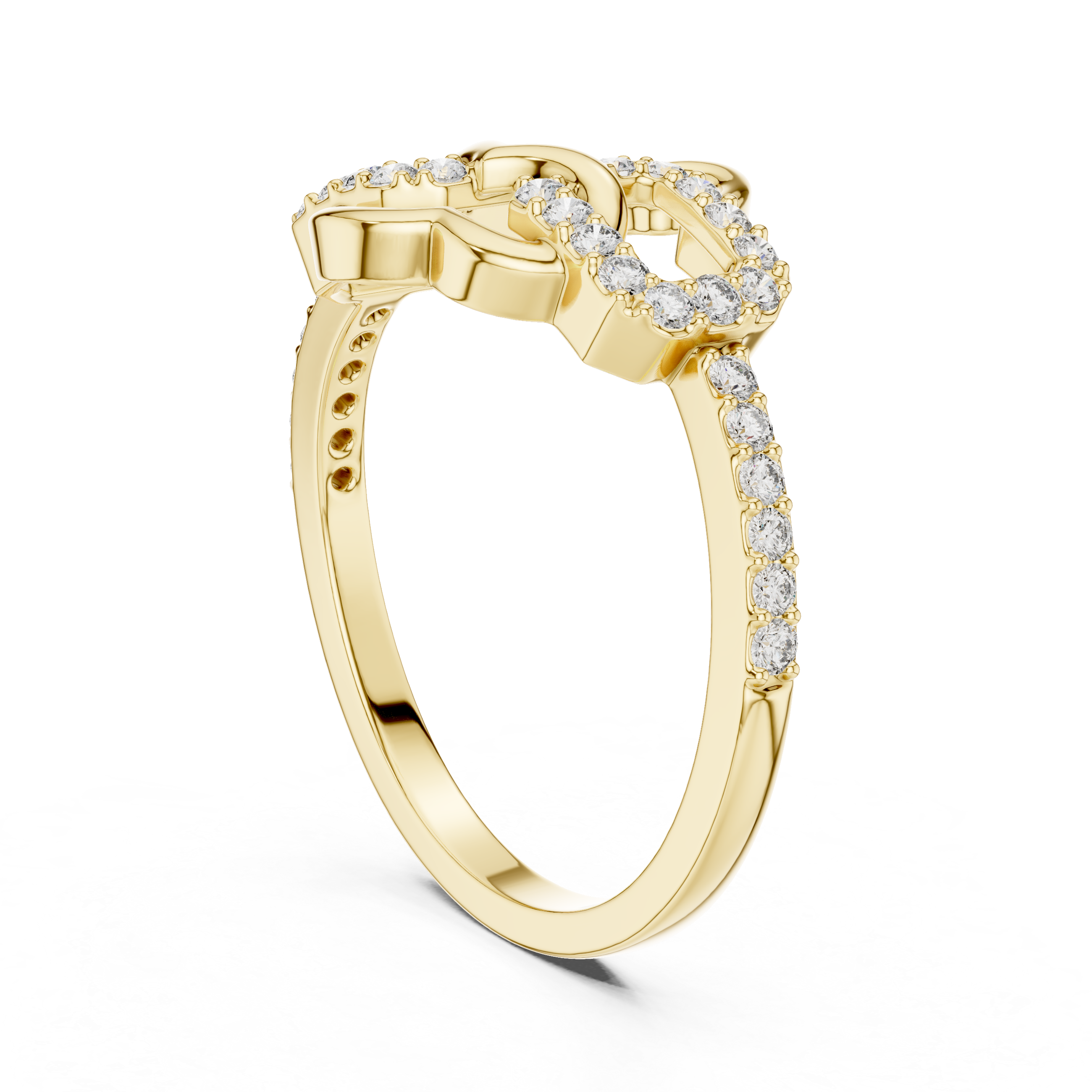 Modern Clover Diamond Ring – Openwork Geometric Floral Ring