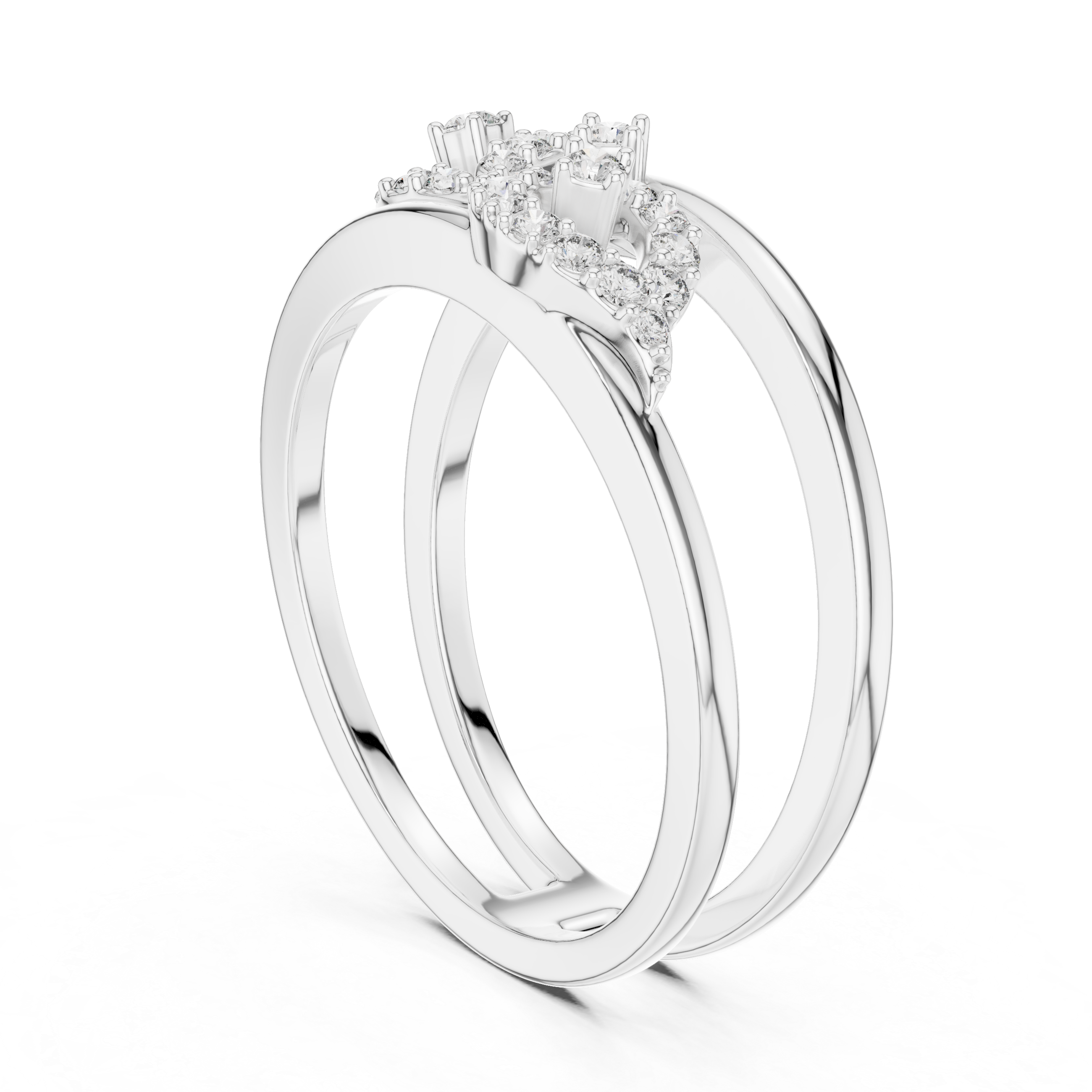 Infinity Diamond Ring – Modern Double Band Openwork Infinity Statement Ring