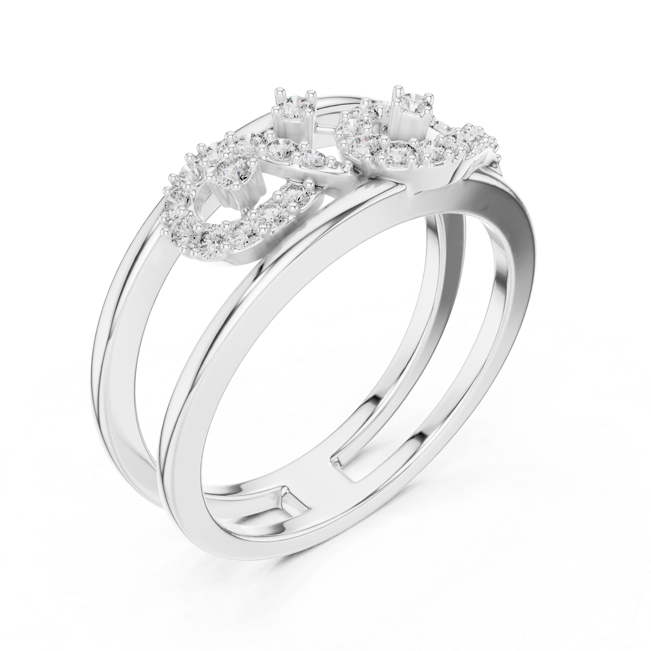Infinity Diamond Ring – Modern Double Band Openwork Infinity Statement Ring