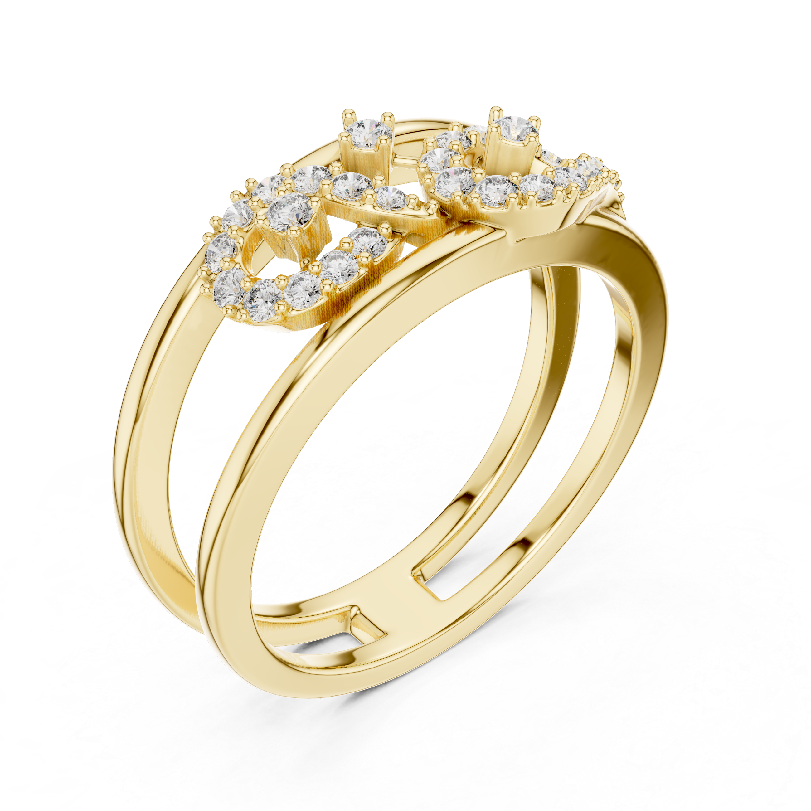 Infinity Diamond Ring – Modern Double Band Openwork Infinity Statement Ring
