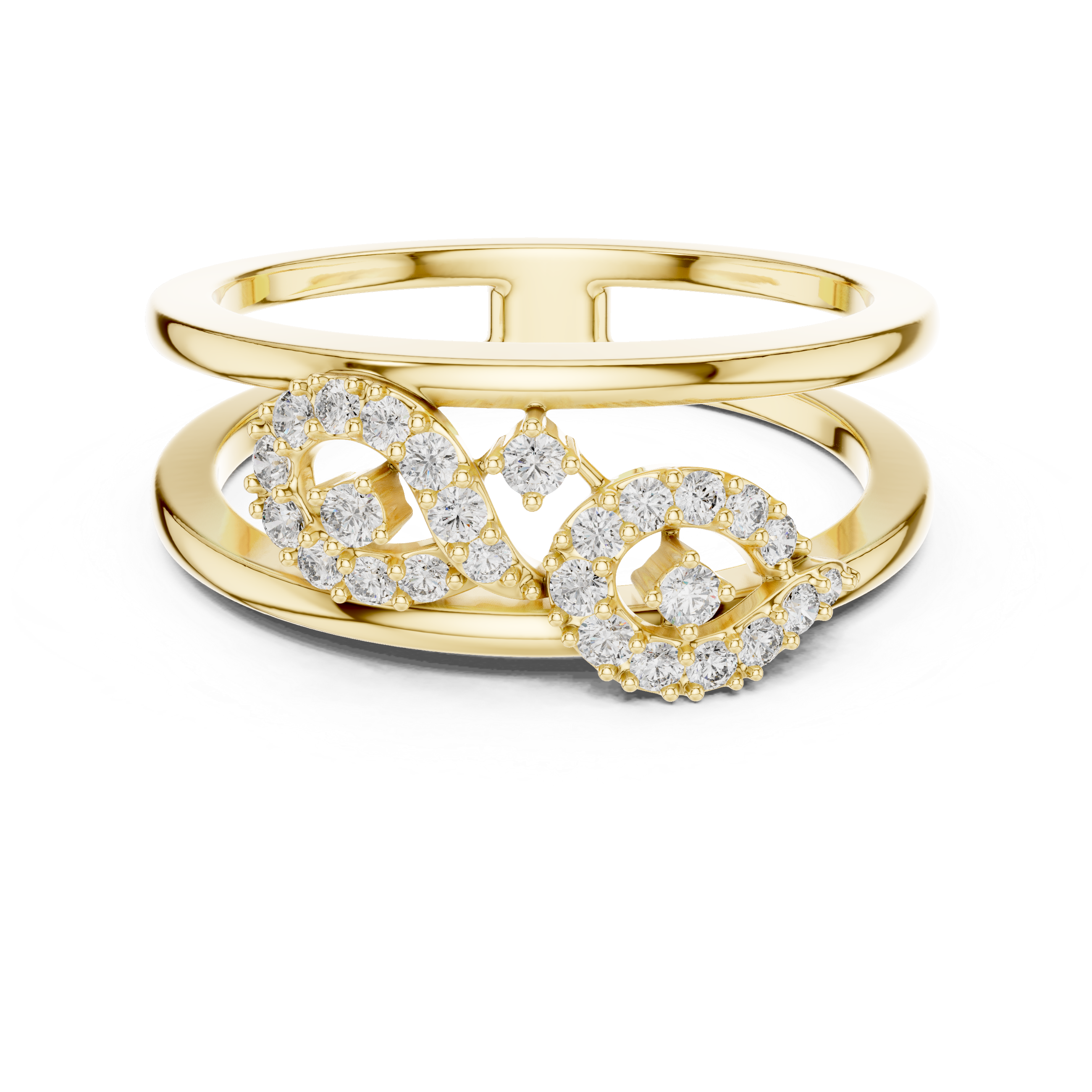 Infinity Diamond Ring – Modern Double Band Openwork Infinity Statement Ring
