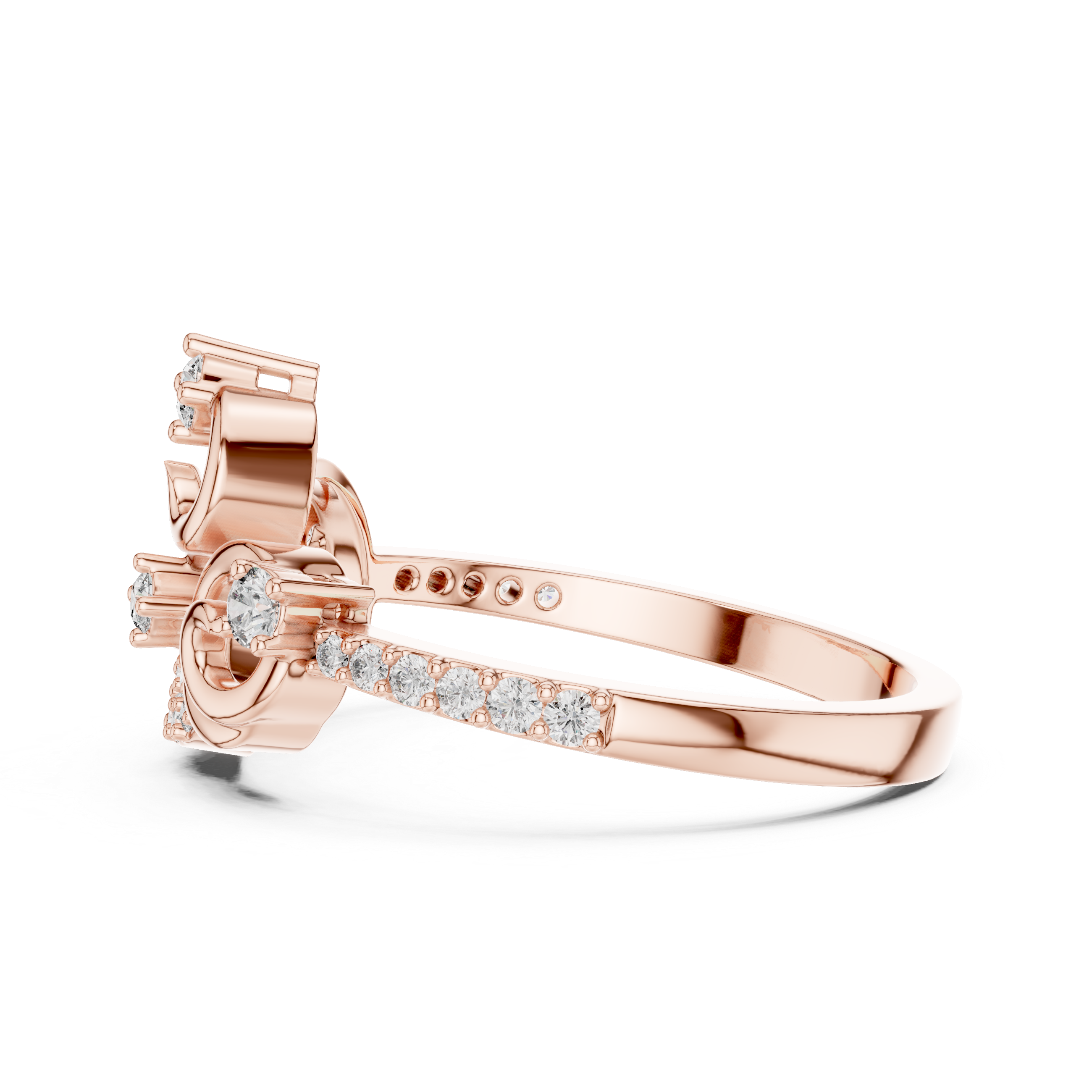 Vintage Swirl Diamond Ring – Ornamental Pavé Scrollwork Statement Ring