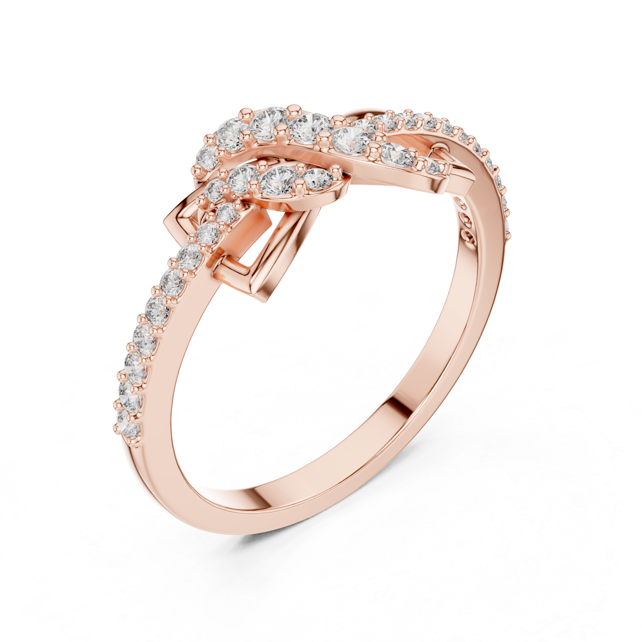 Infinity Twist Diamond Ring – Modern Pavé Knot Statement Ring